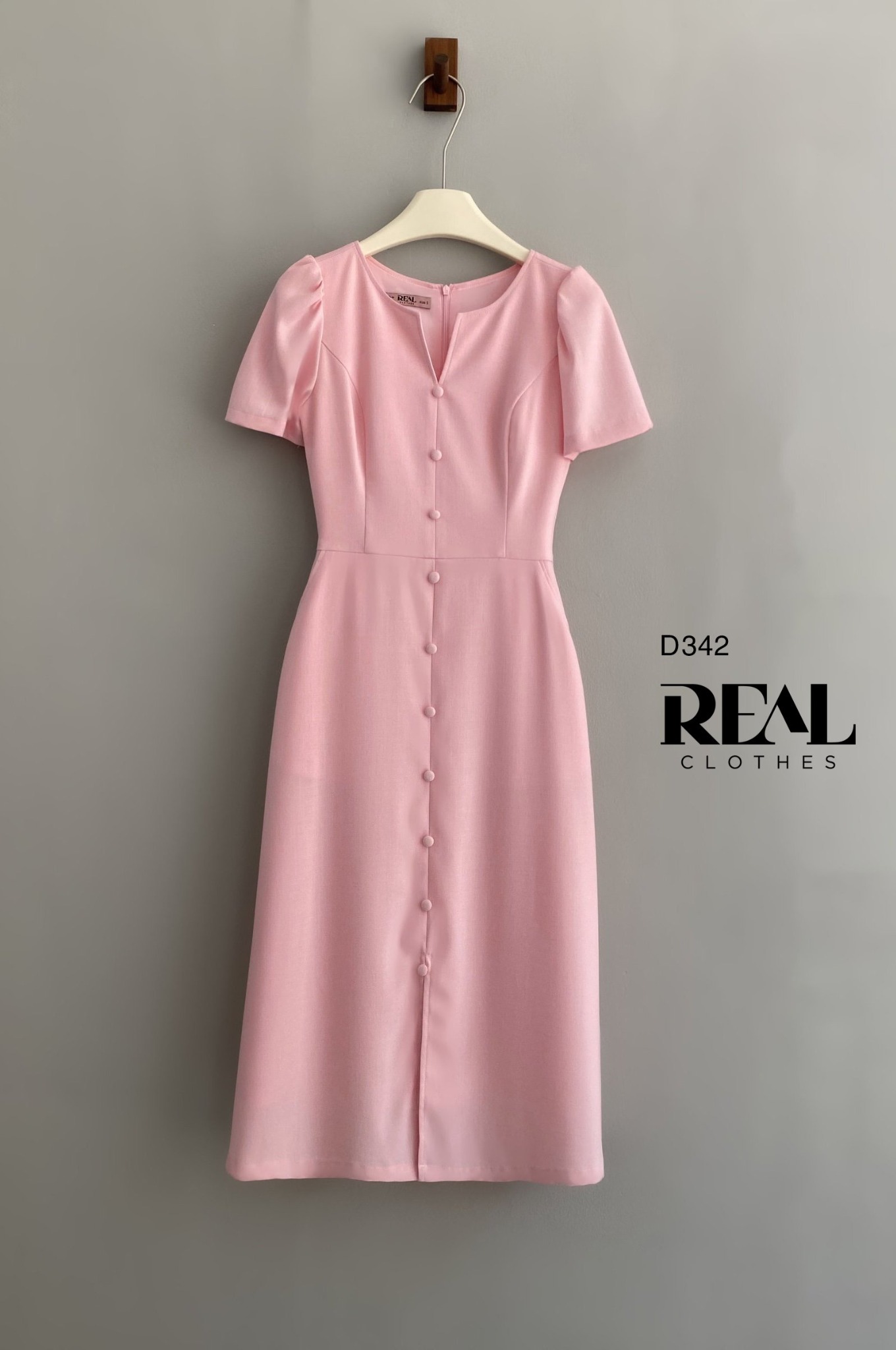 Đầm london linen hồng