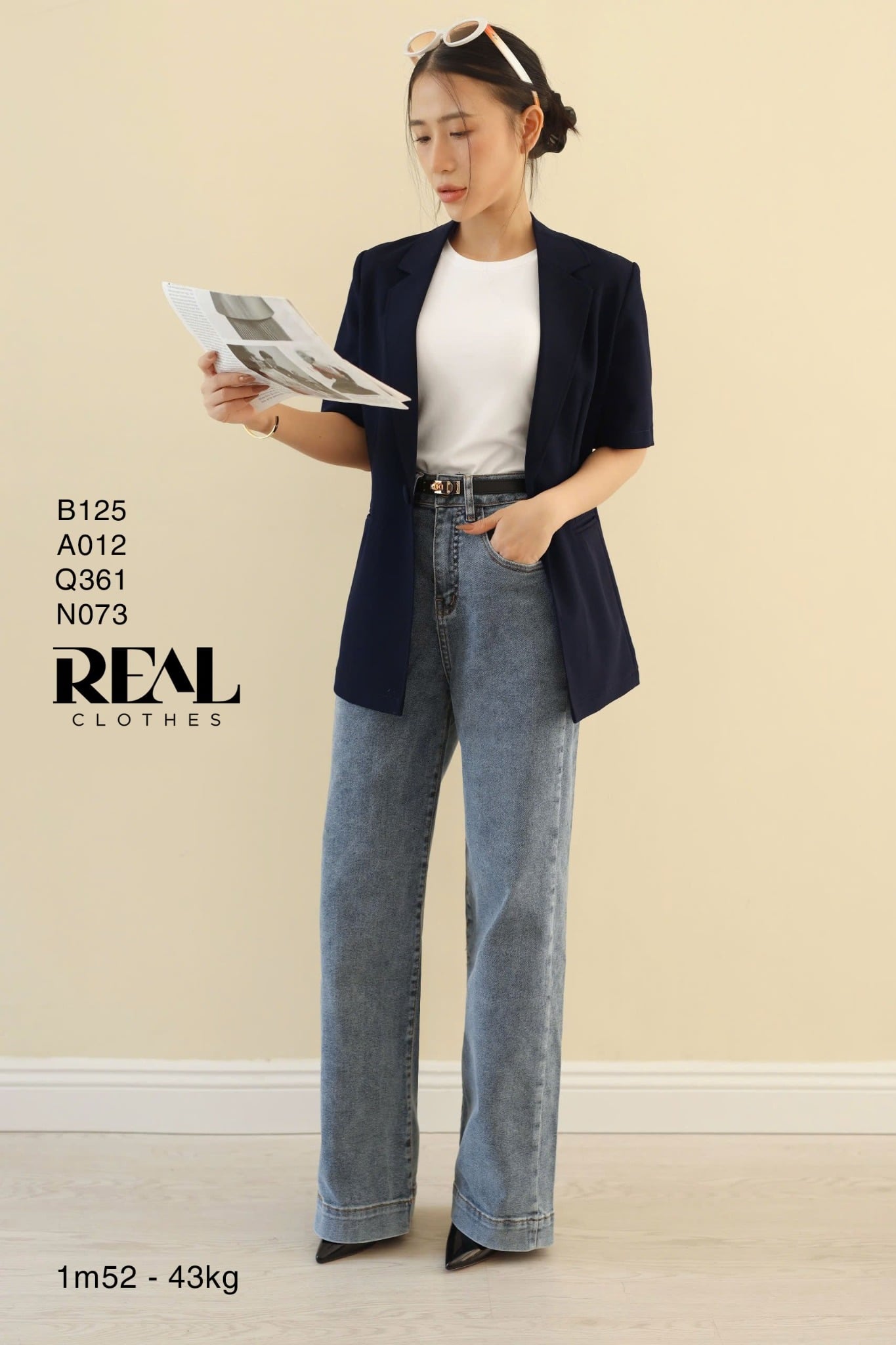 Quần Jeans ống đứng xanh nhạt