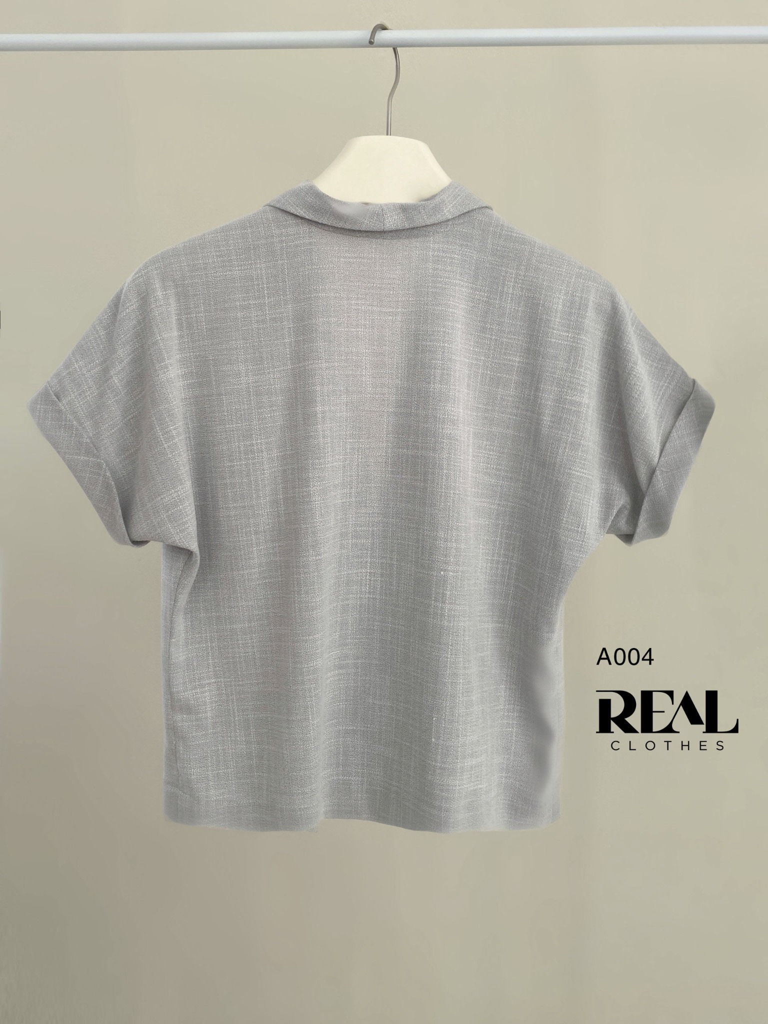 Áo cánh dơi linen xám