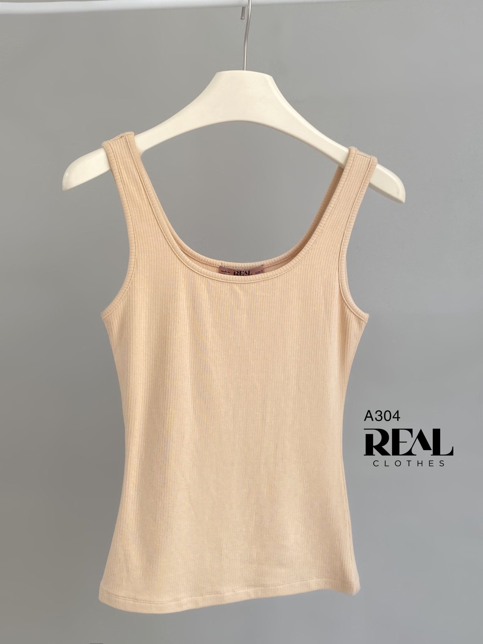 Áo tank top cổ U nude SALE