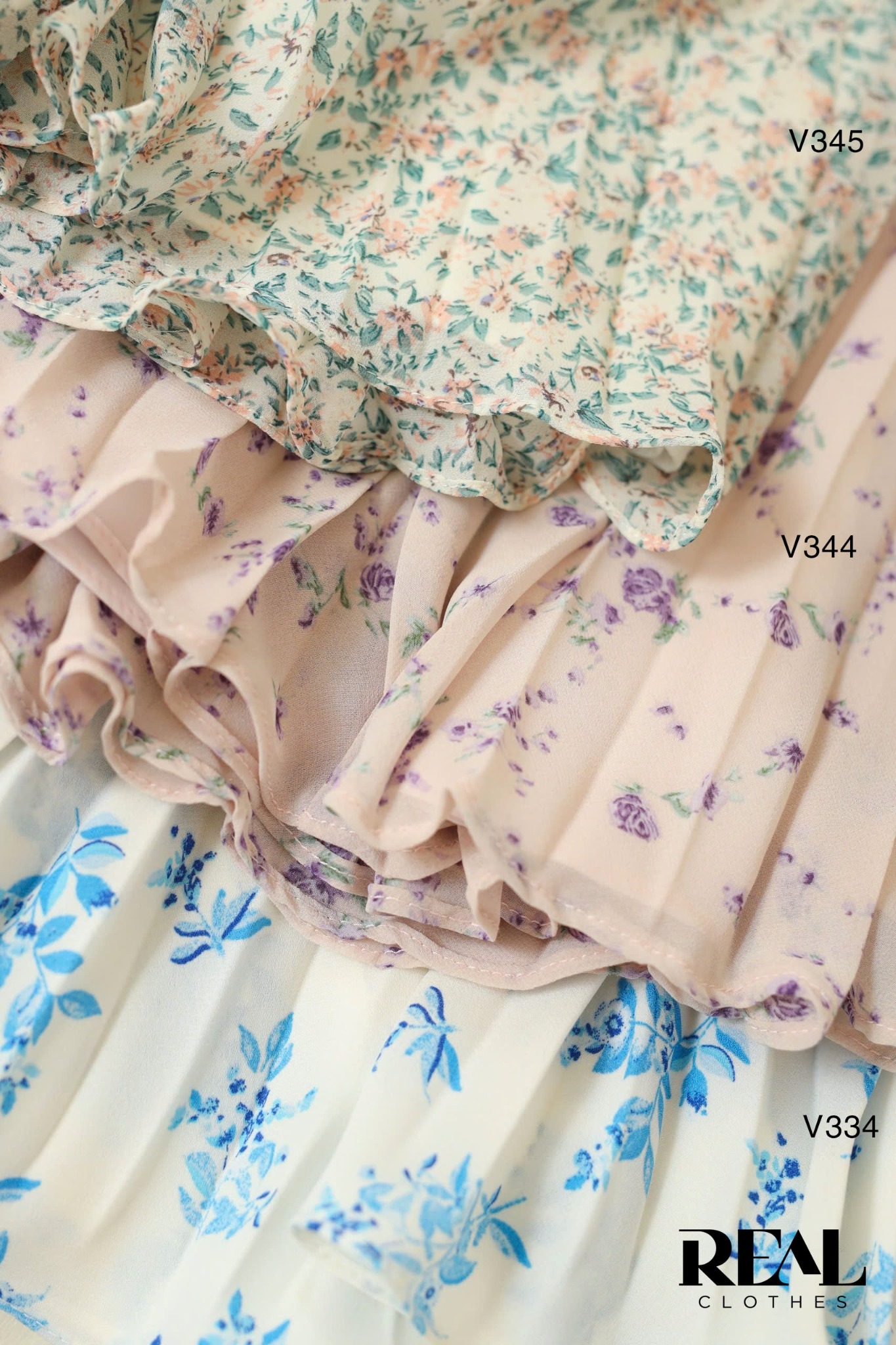 Váy rẻ quạt hoa blue FINAL SALE - size XS