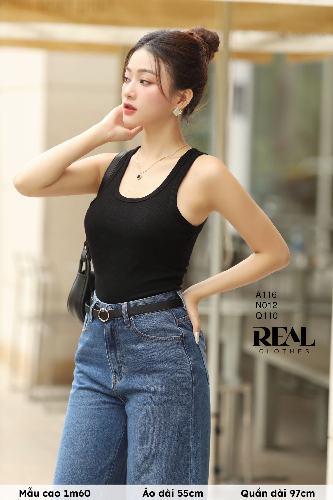 Áo tank top 3 lỗ đen SALE