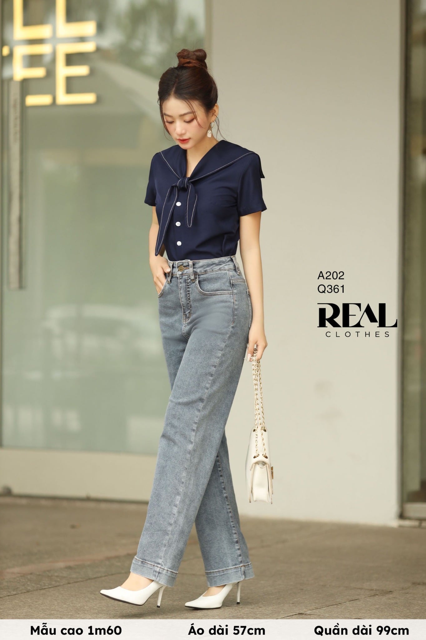 Quần Jeans ống đứng xanh nhạt
