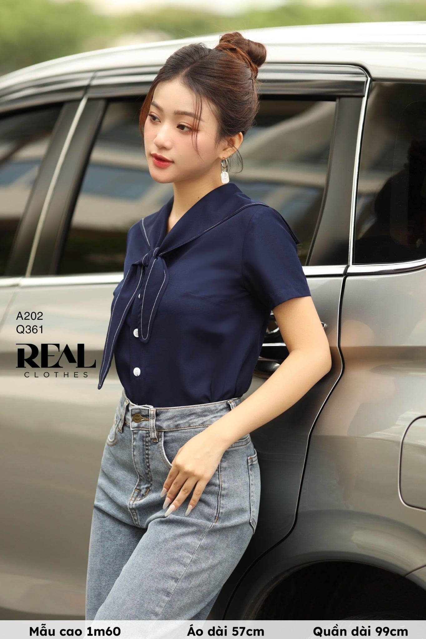 Quần Jeans ống đứng xanh nhạt