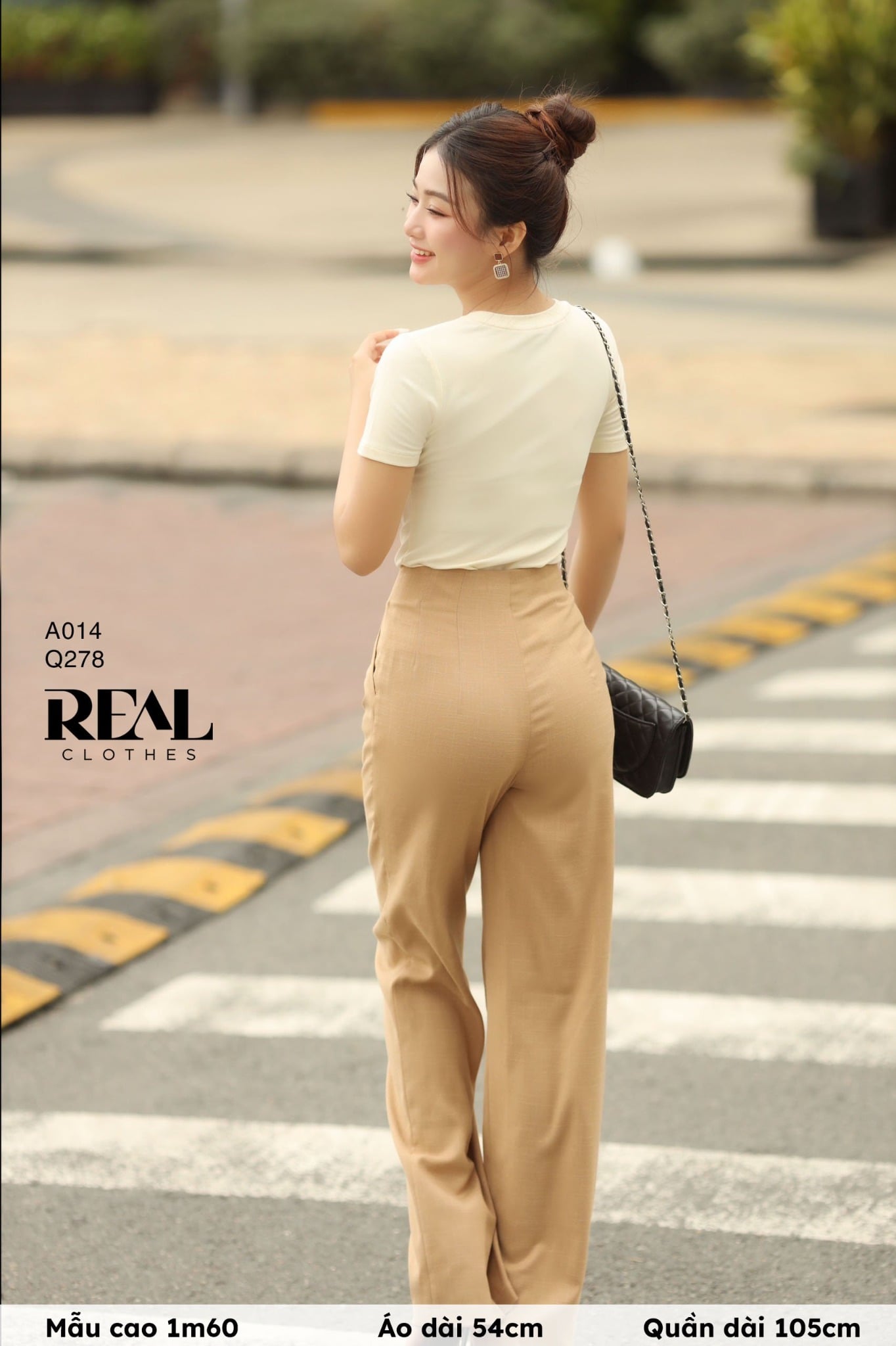 Quần suông Tokyo nút linen cà phê sữa