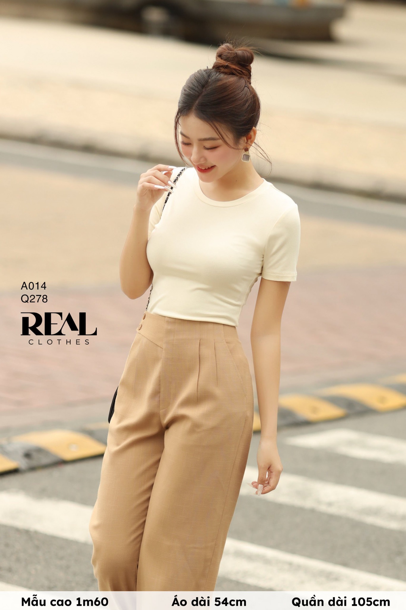 Quần suông Tokyo nút linen cà phê sữa