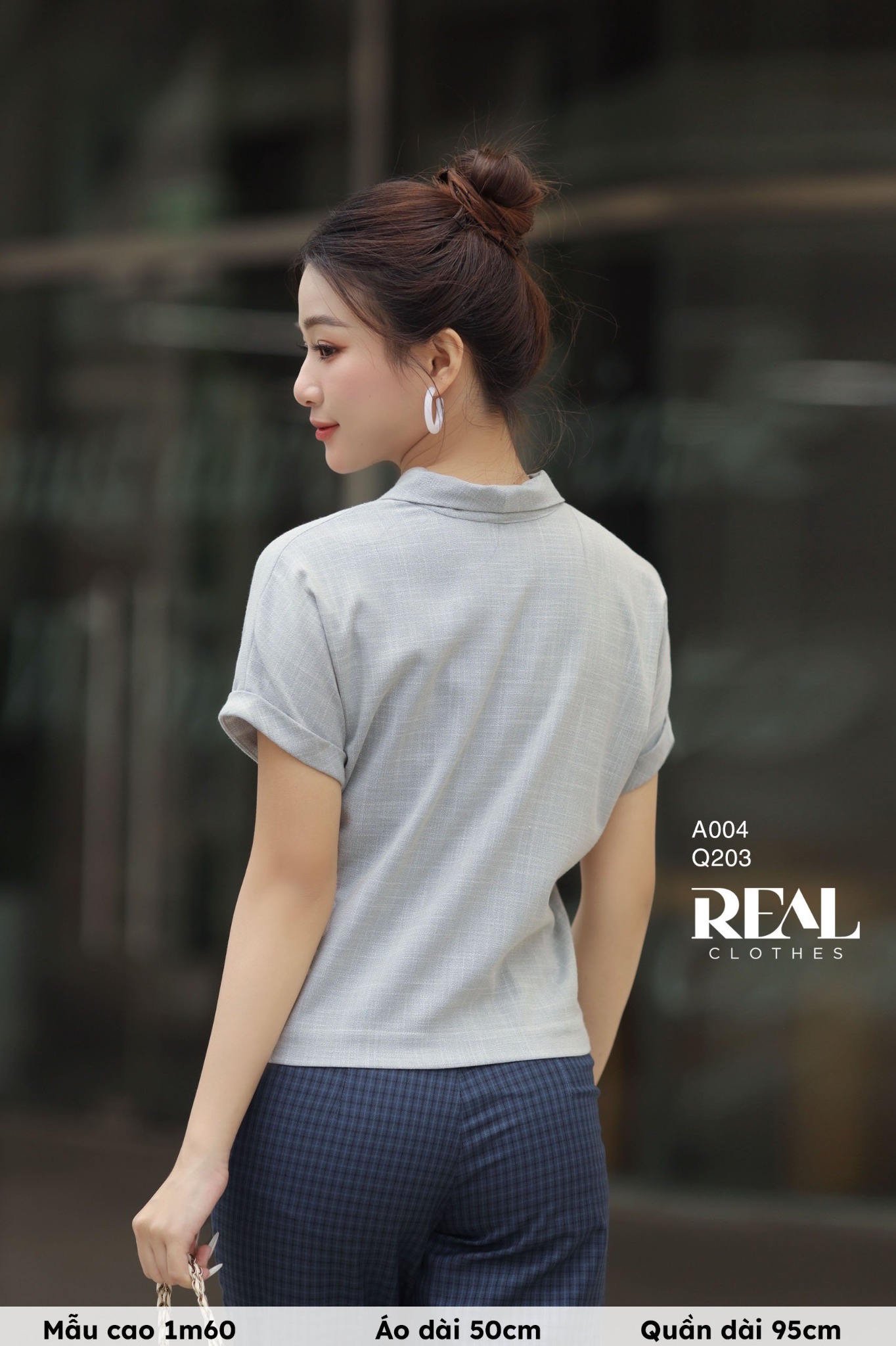 Áo cánh dơi linen xám