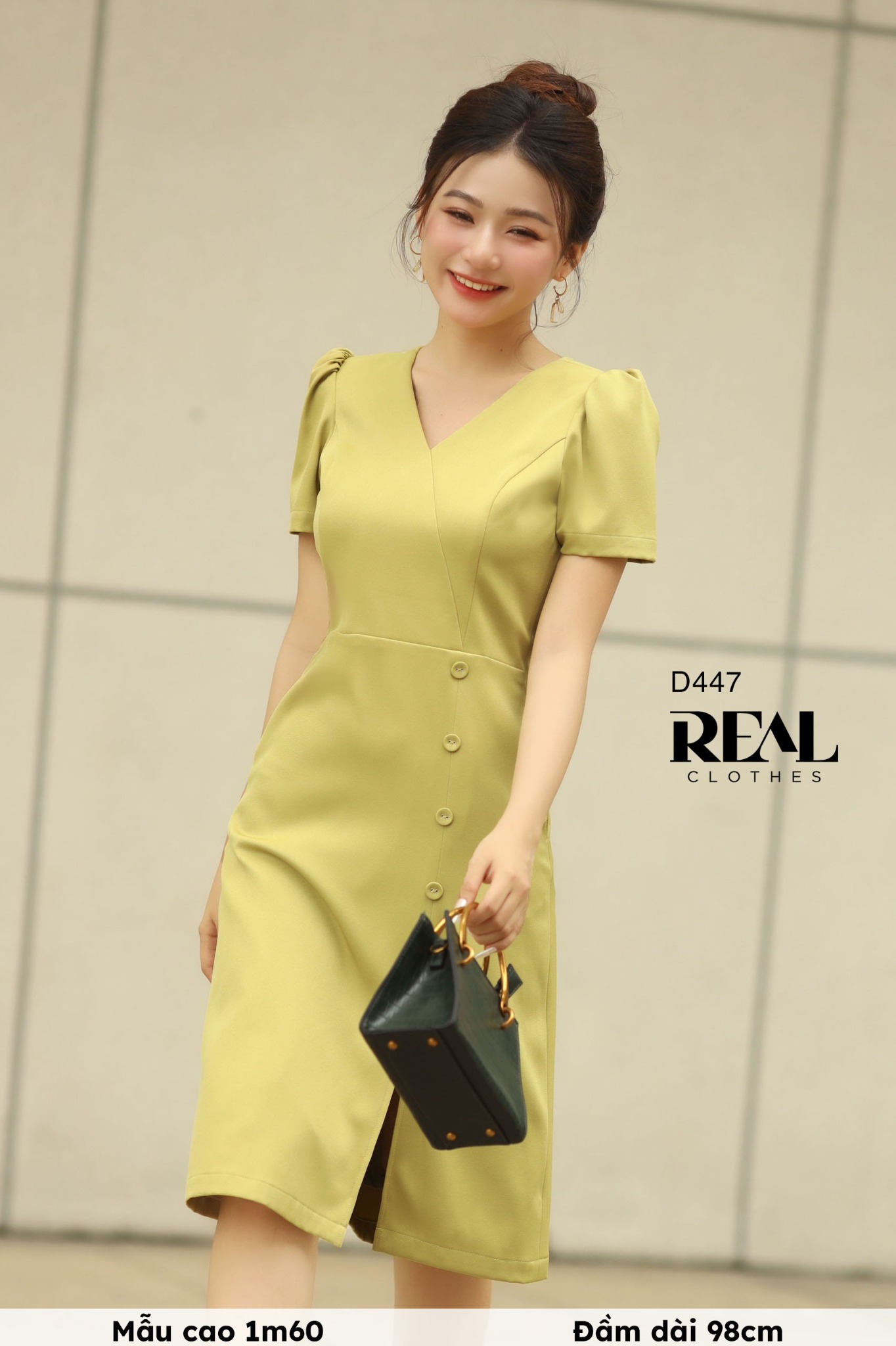 Đầm chéo xanh bơ SALE