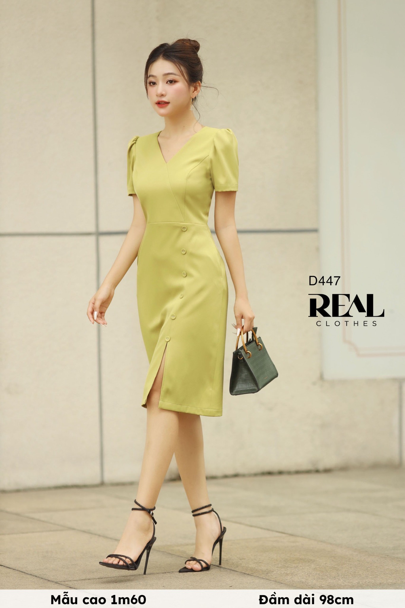 Đầm chéo xanh bơ SALE