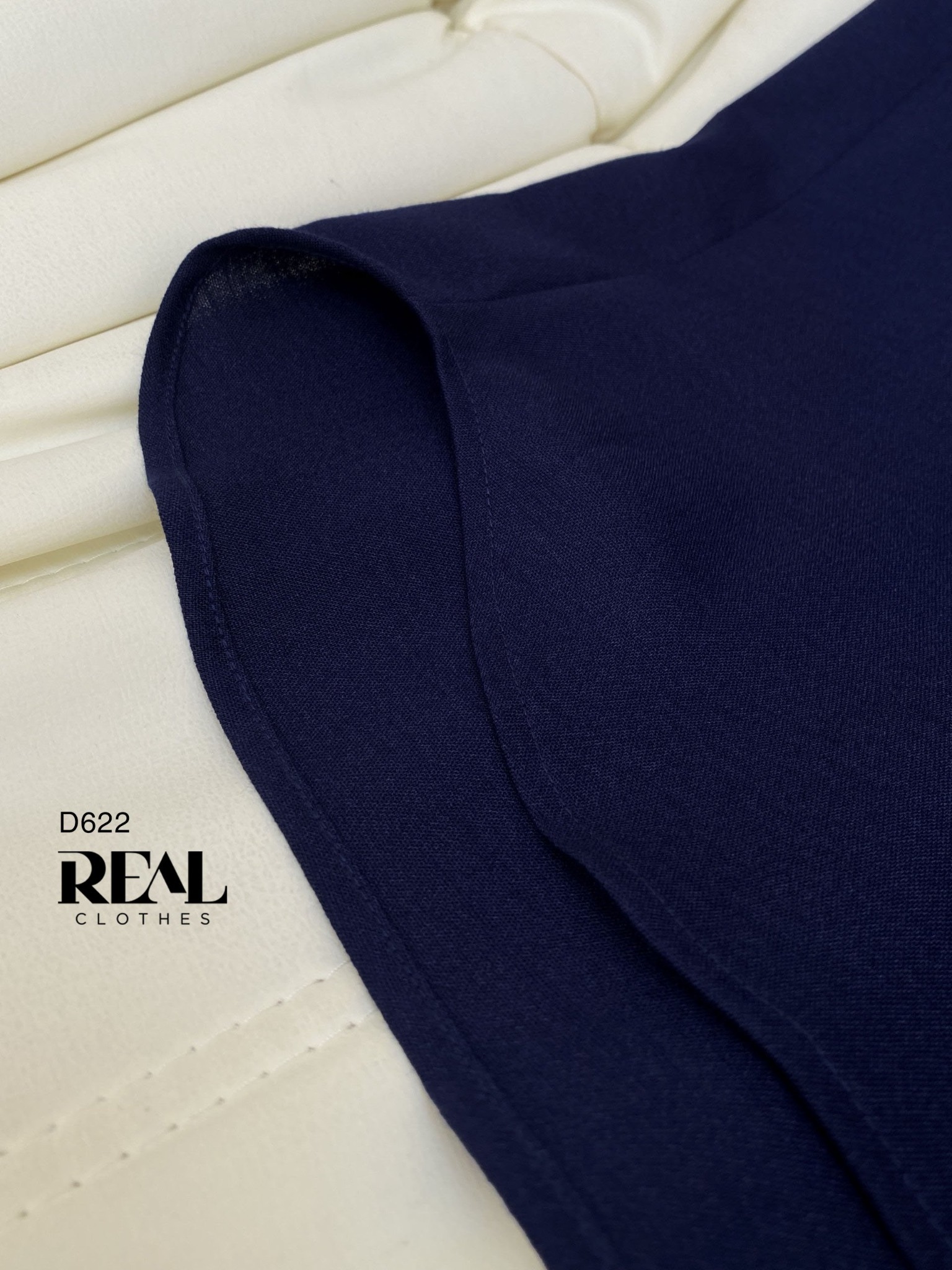 Đầm Sơ Mi Cổ Trụ Linen Navy