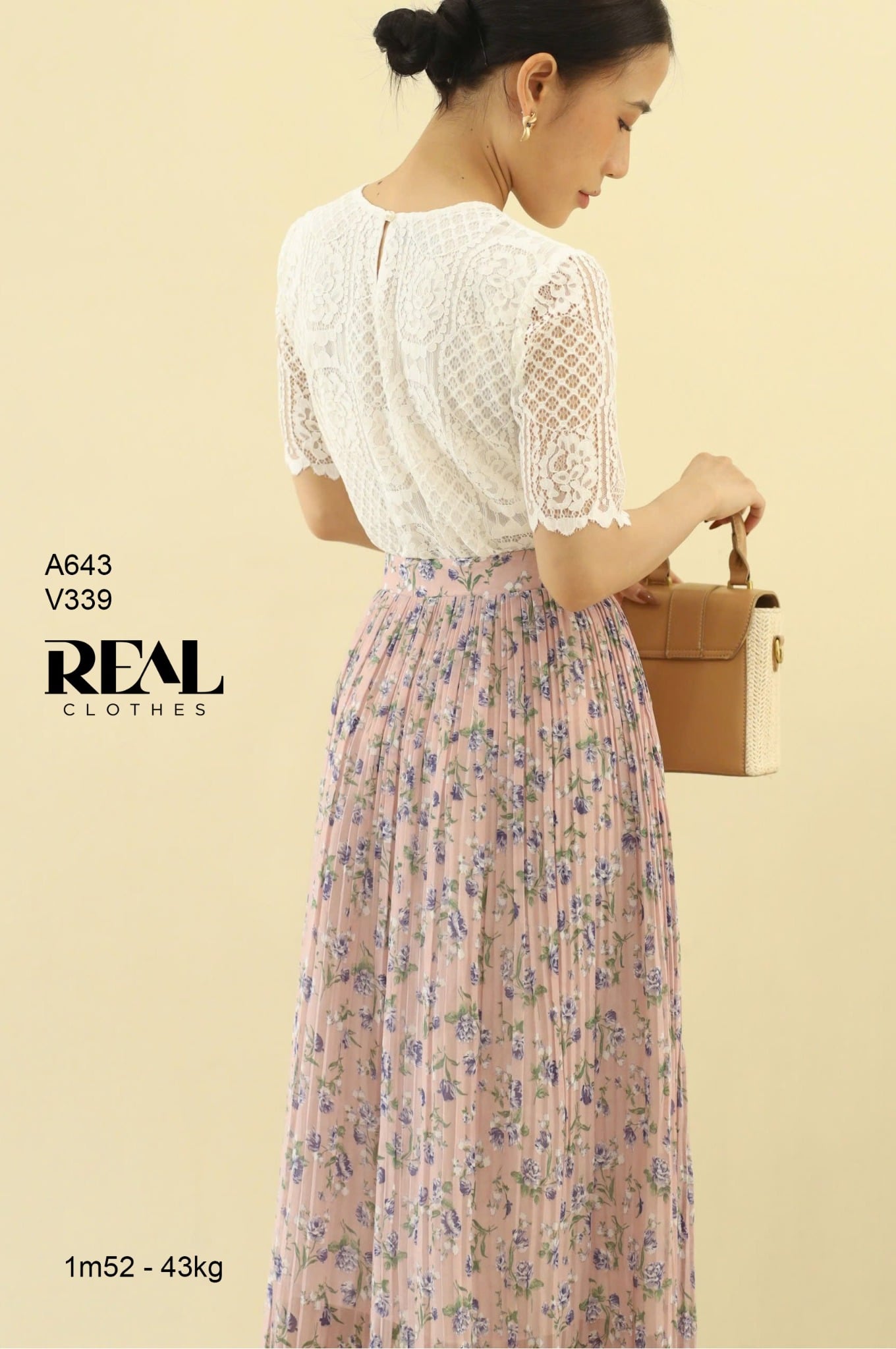 Váy dập li hoa tím FINAL SALE