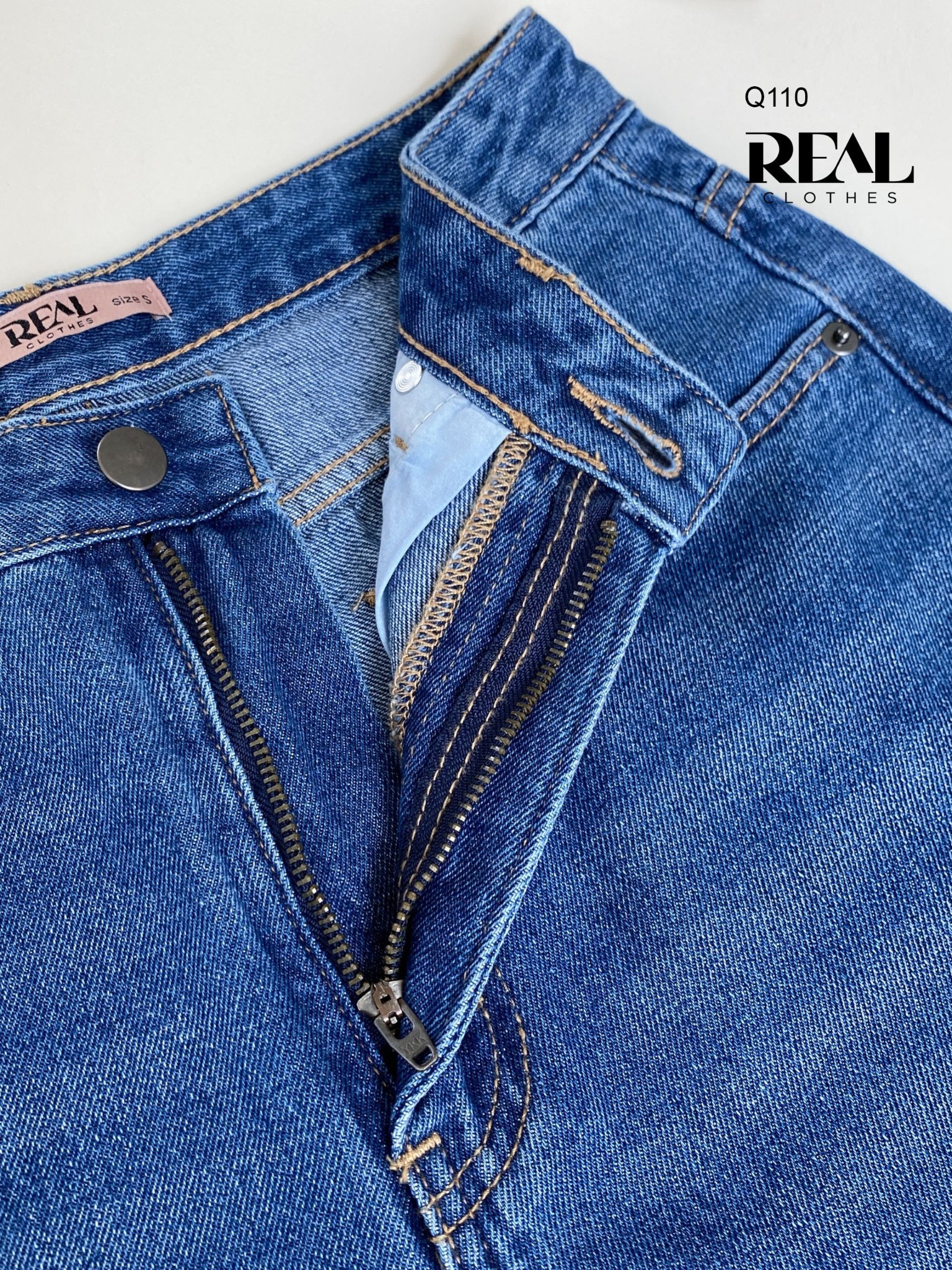 Quần Jeans suông xanh