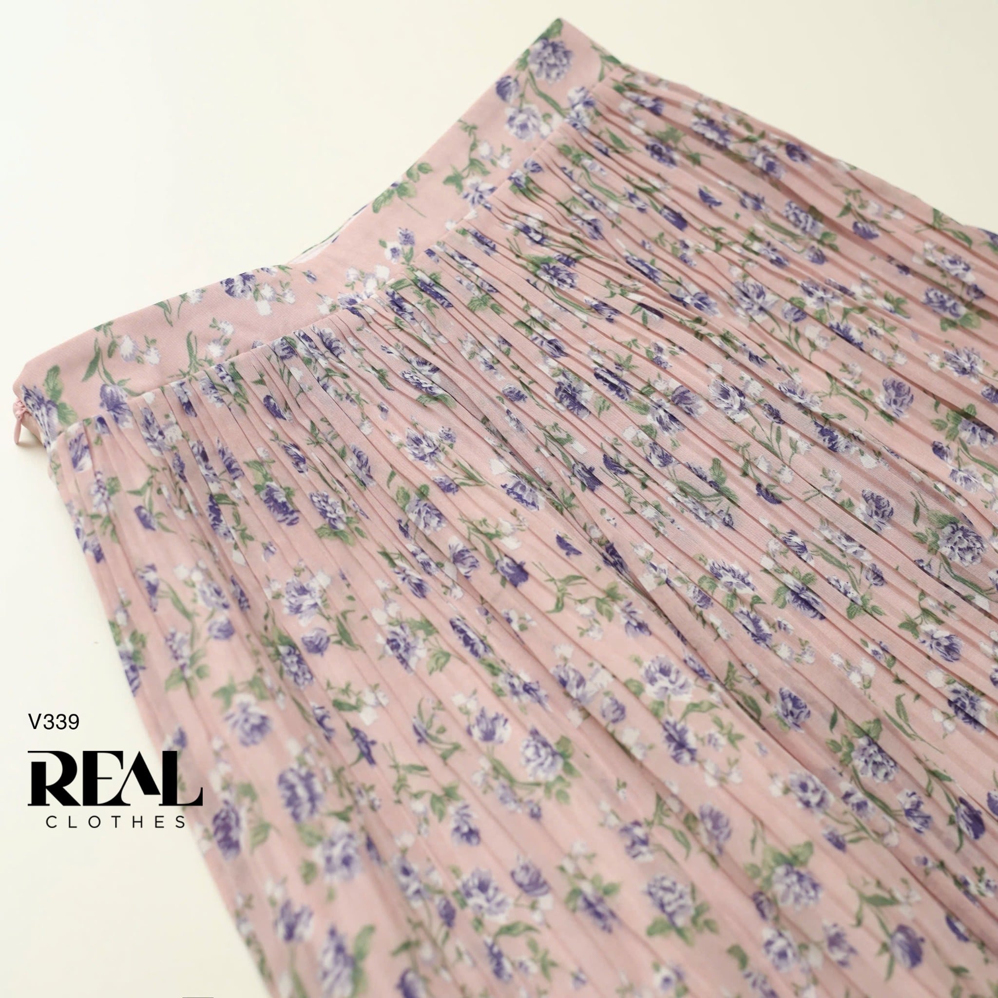 Váy dập li hoa tím FINAL SALE