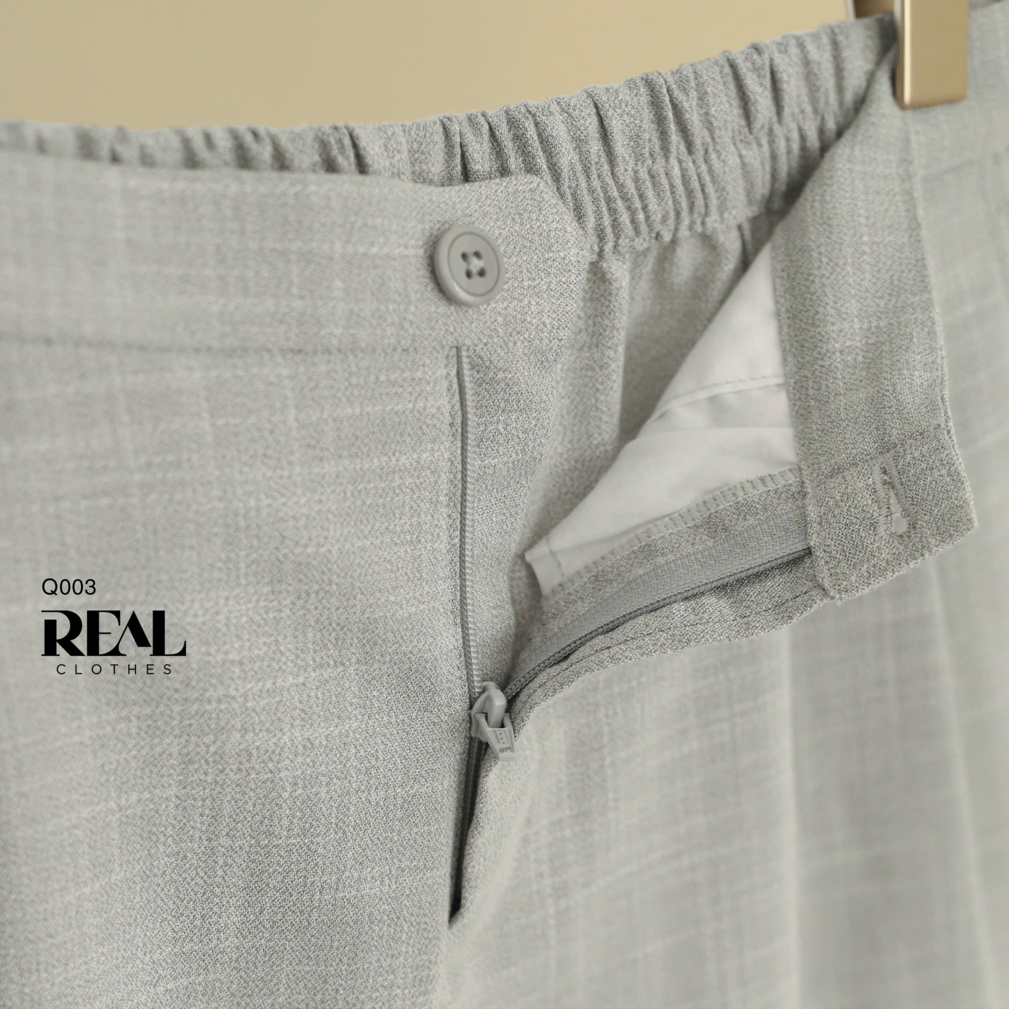 Quần short lưng thun linen xám SALE