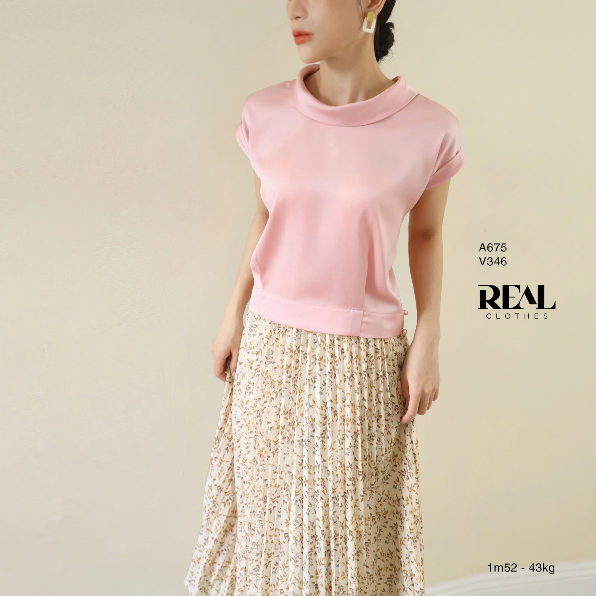 Váy rẻ quạt hoa kem FINAL SALE - size S