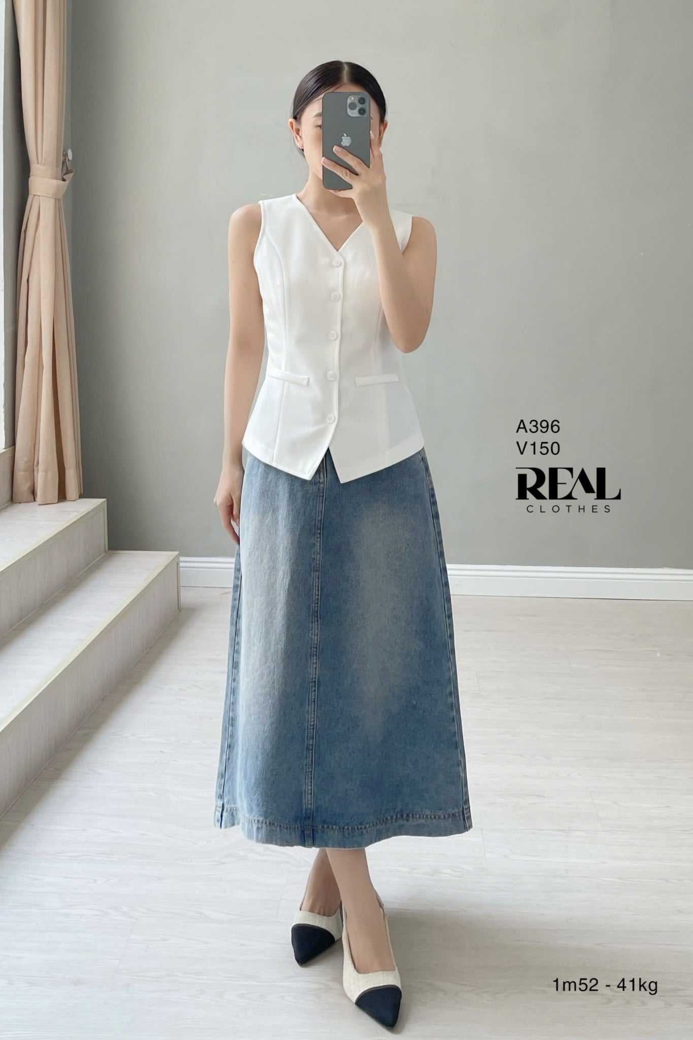 Áo kiểu ghile trắng