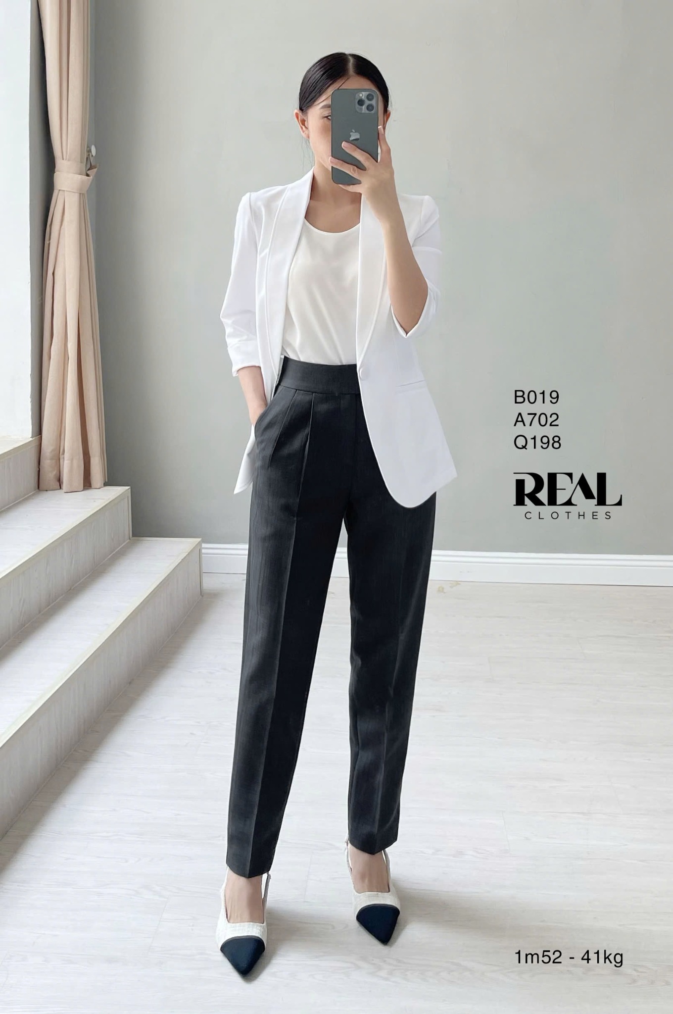 Blazer dài trắng