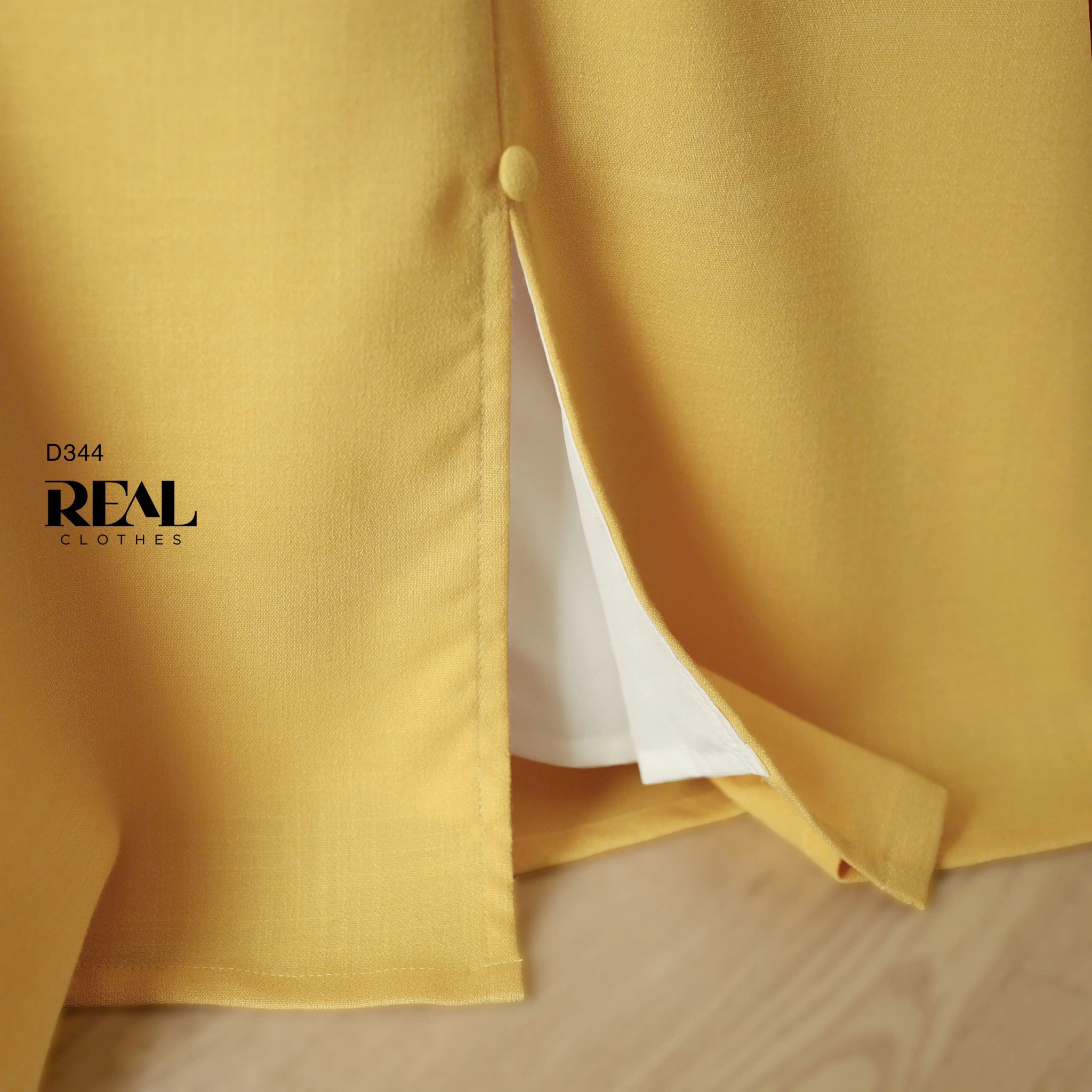 Đầm london linen vàng