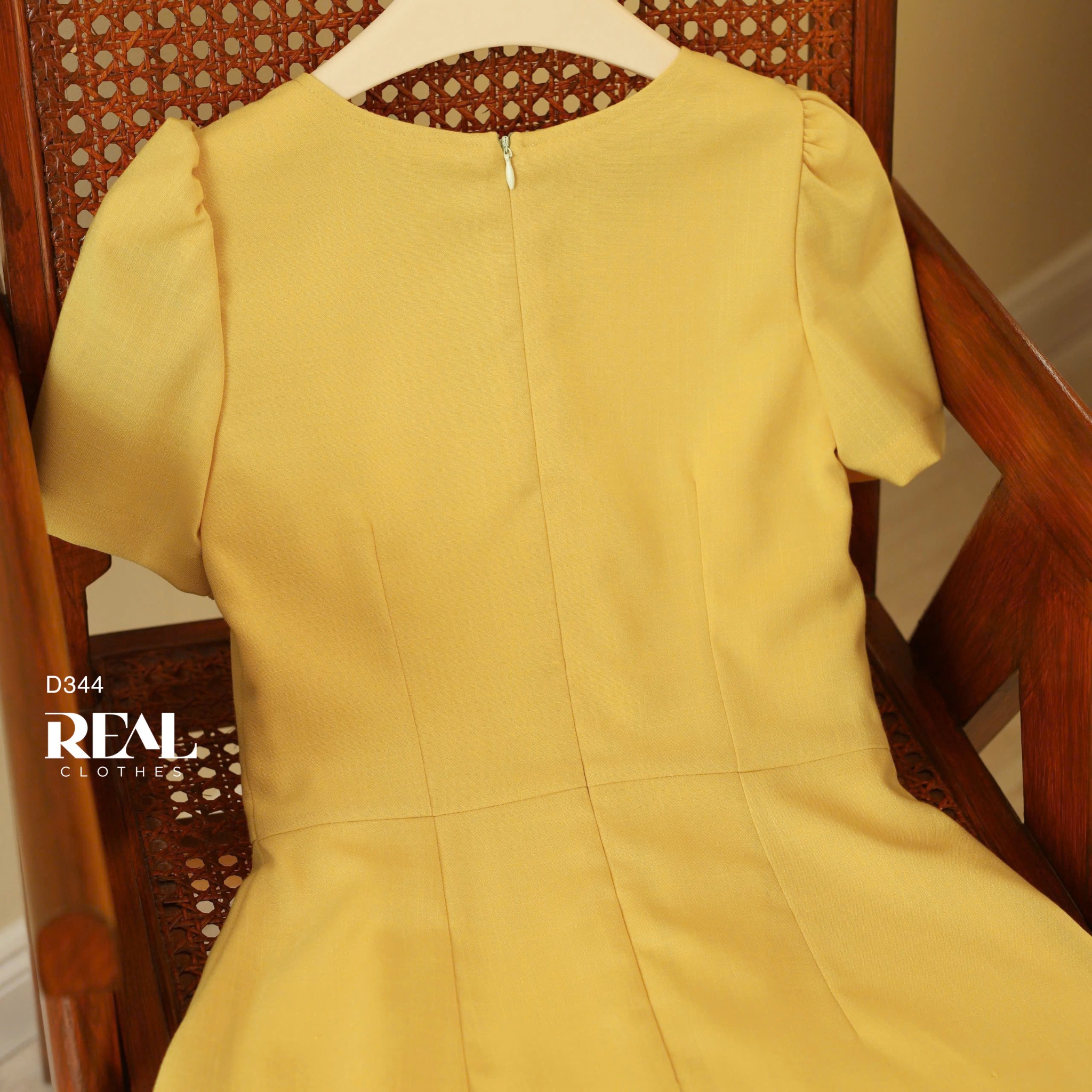 Đầm london linen vàng