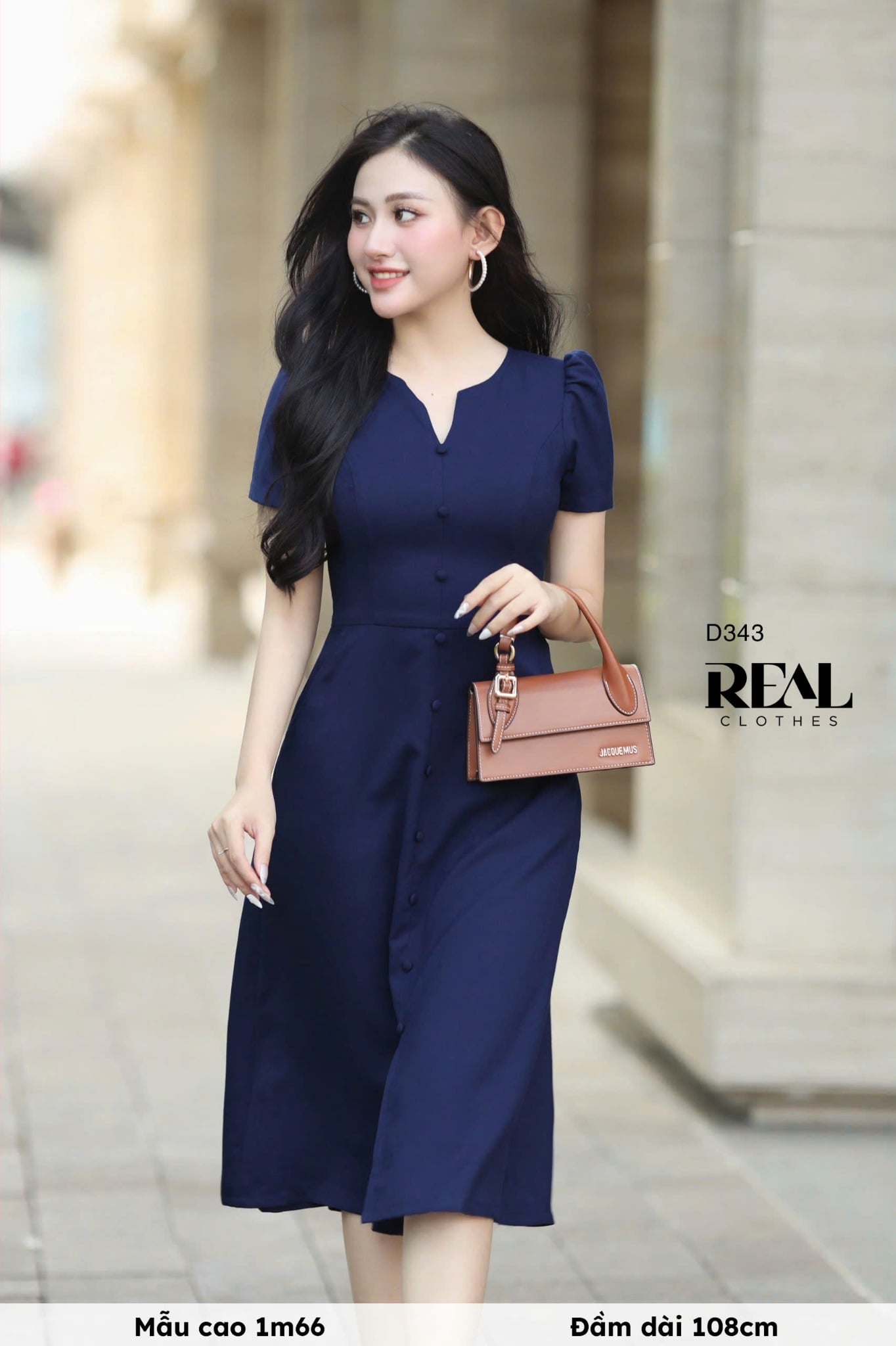 Đầm london linen navy