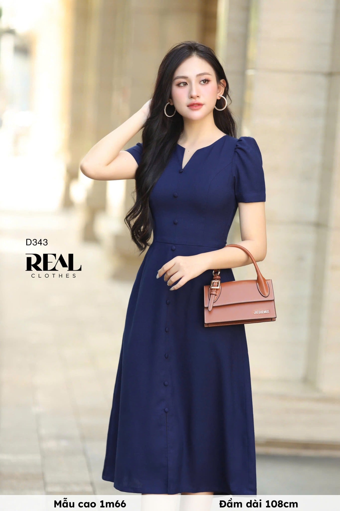 Đầm london linen navy