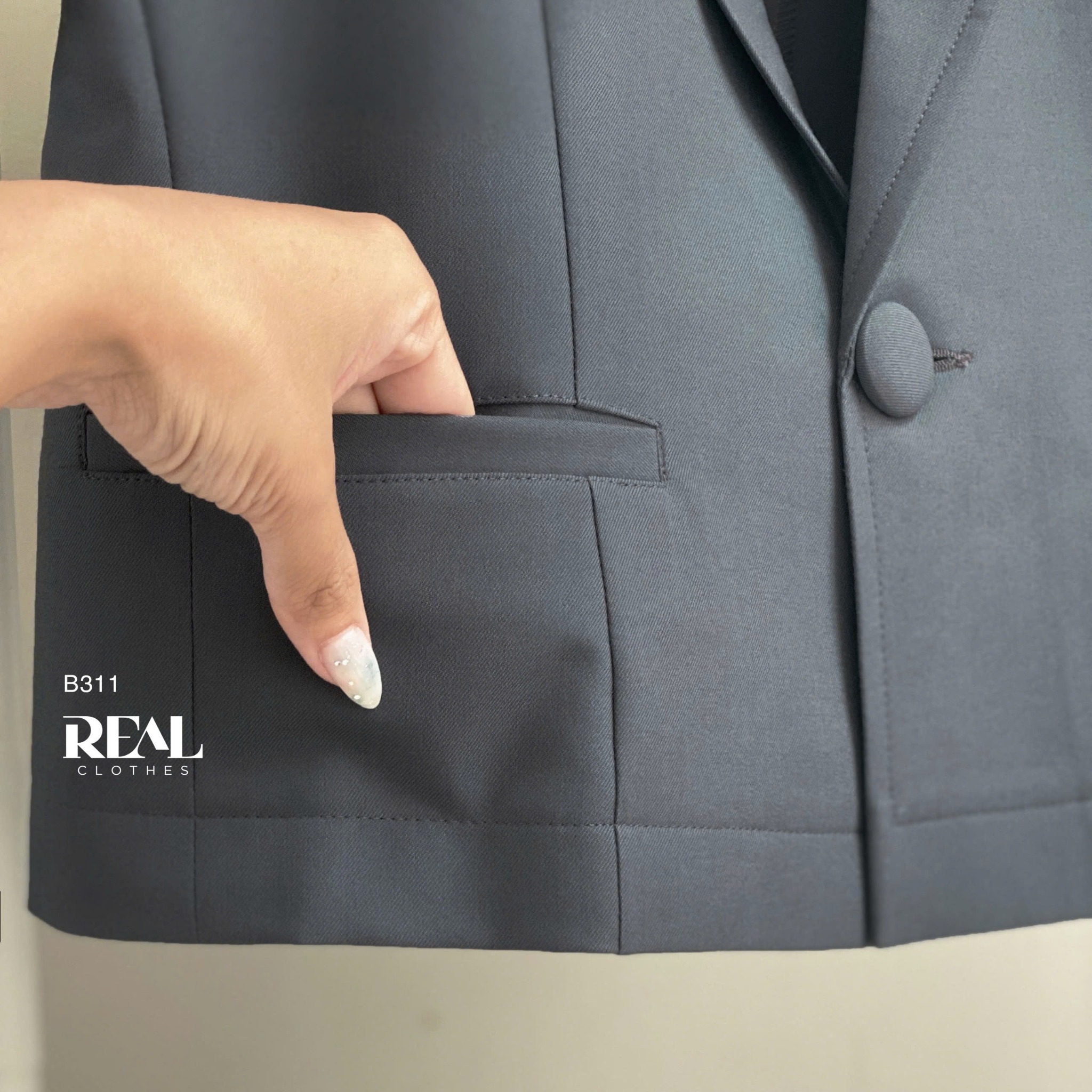 Blazer tay ngắn xám