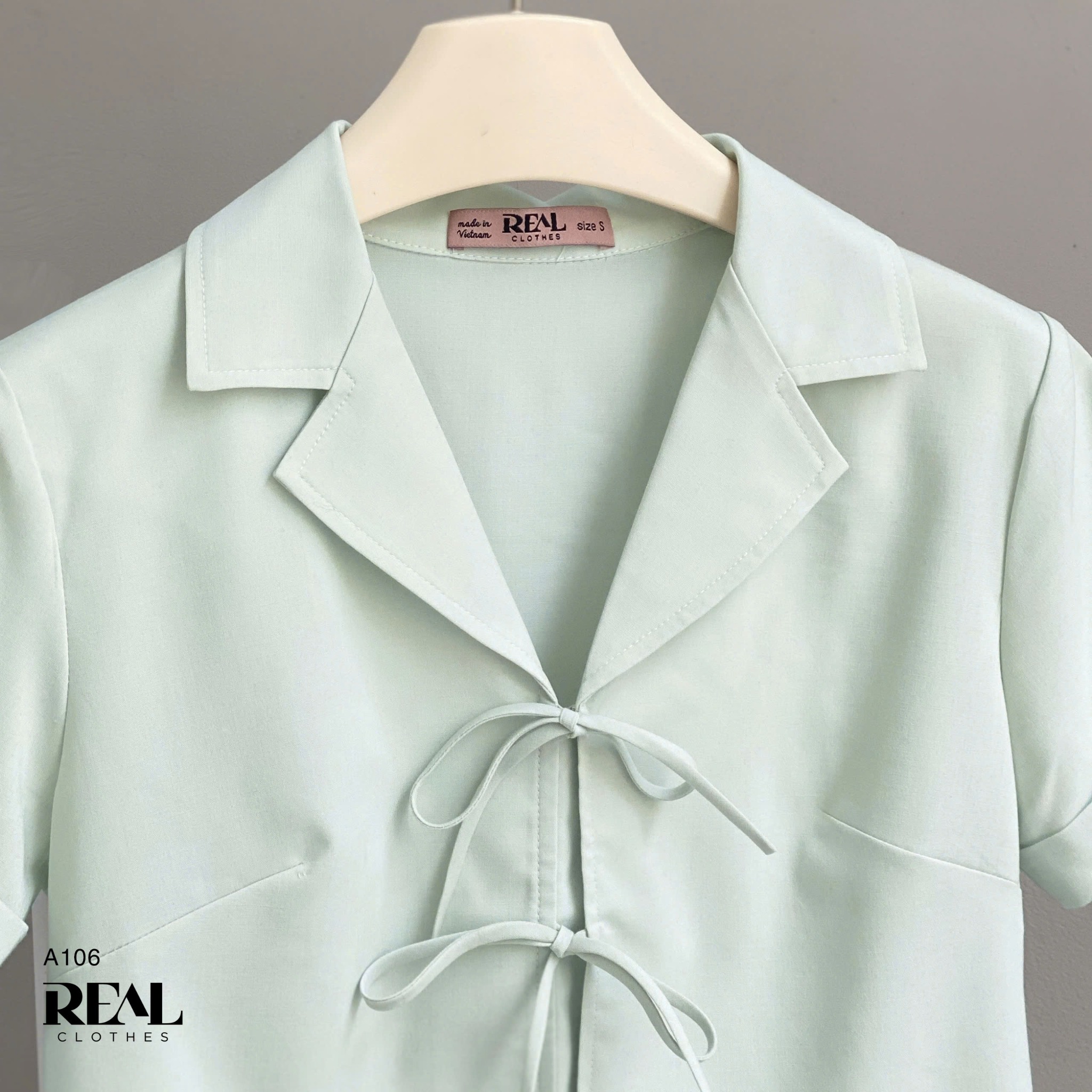 Áo nơ nhỏ mint FINAL SALE - size XS