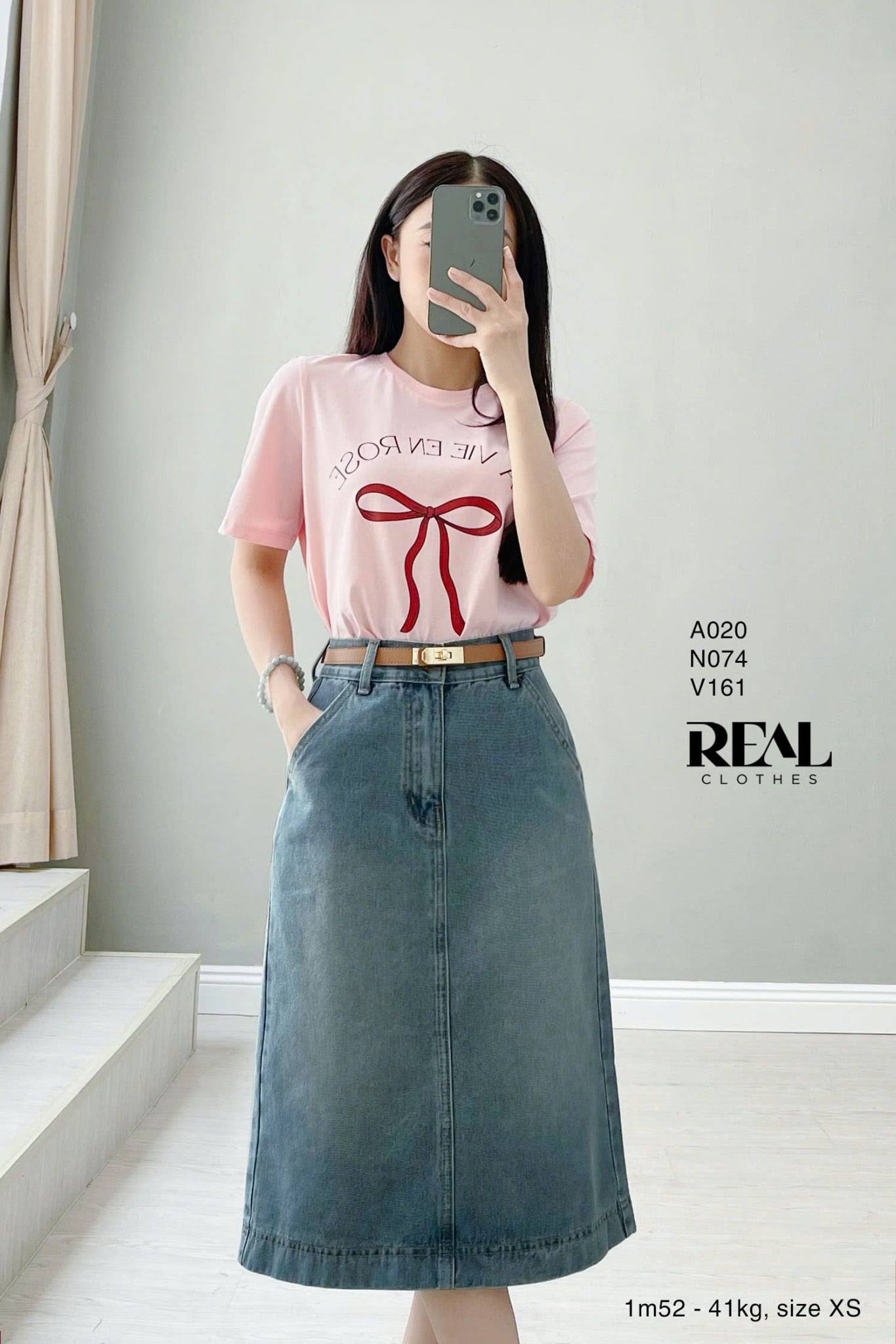 Váy Jeans ngắn xanh nhạt