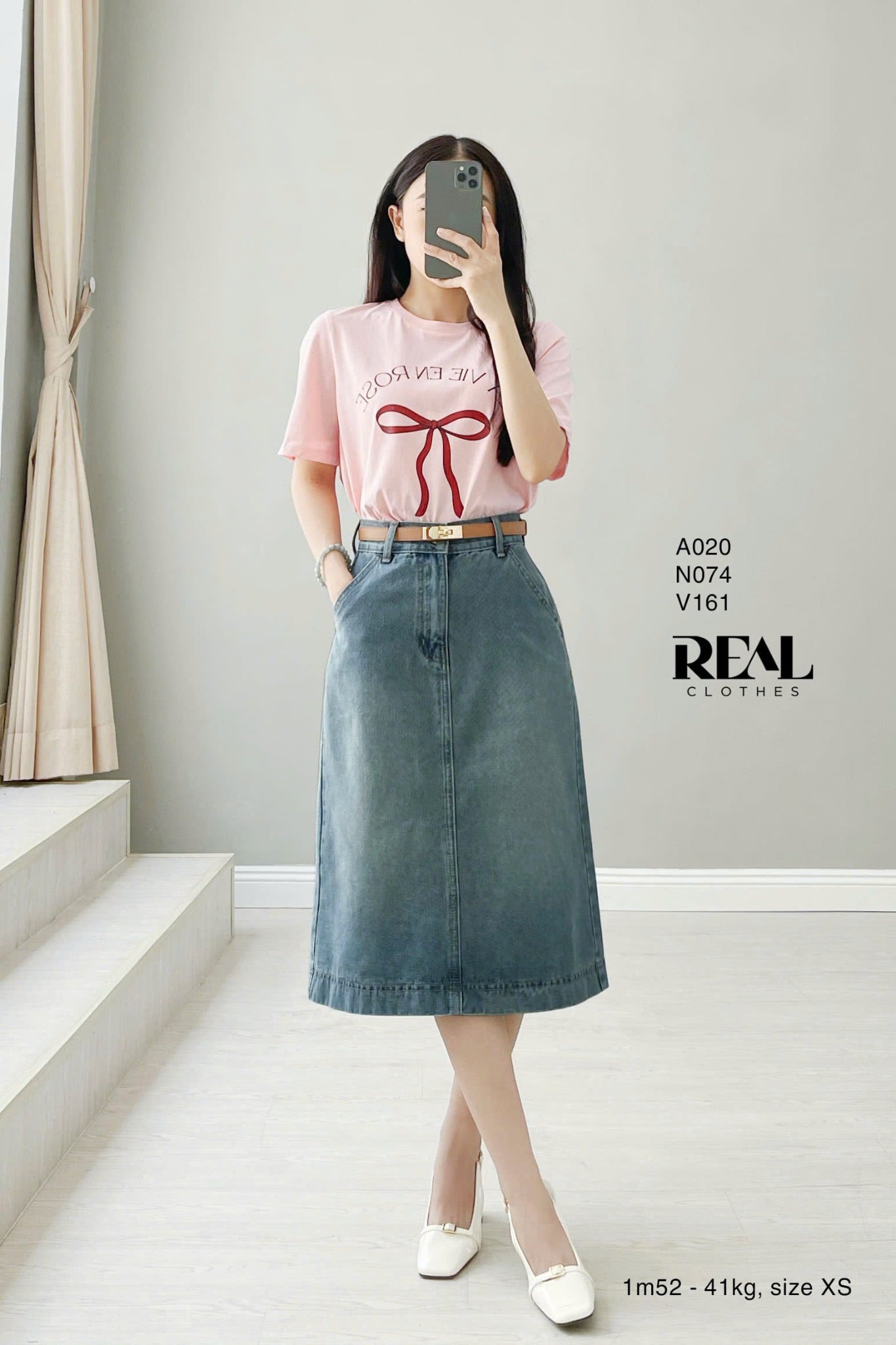 Váy Jeans ngắn xanh nhạt