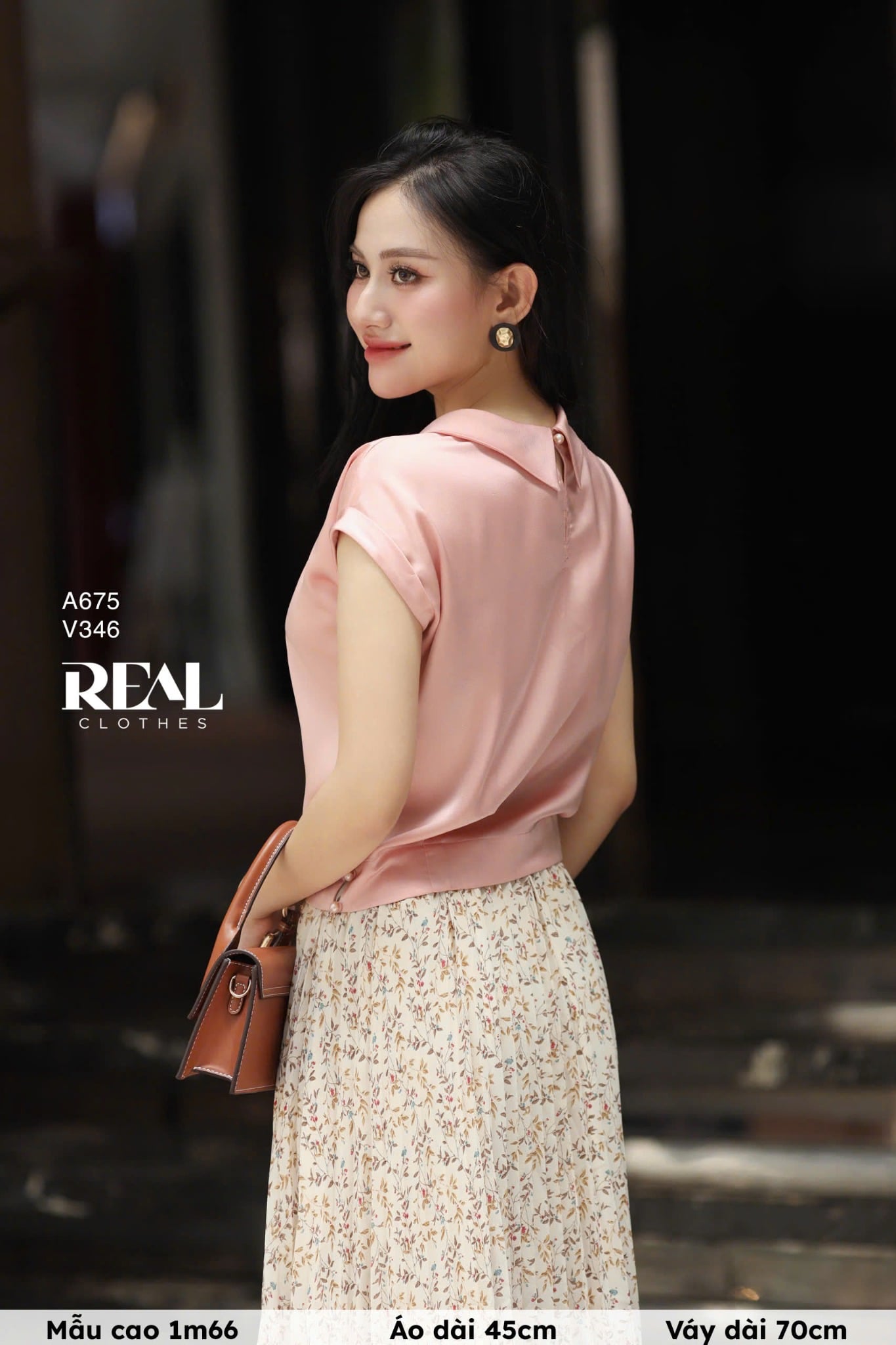 Váy rẻ quạt hoa kem FINAL SALE - size S