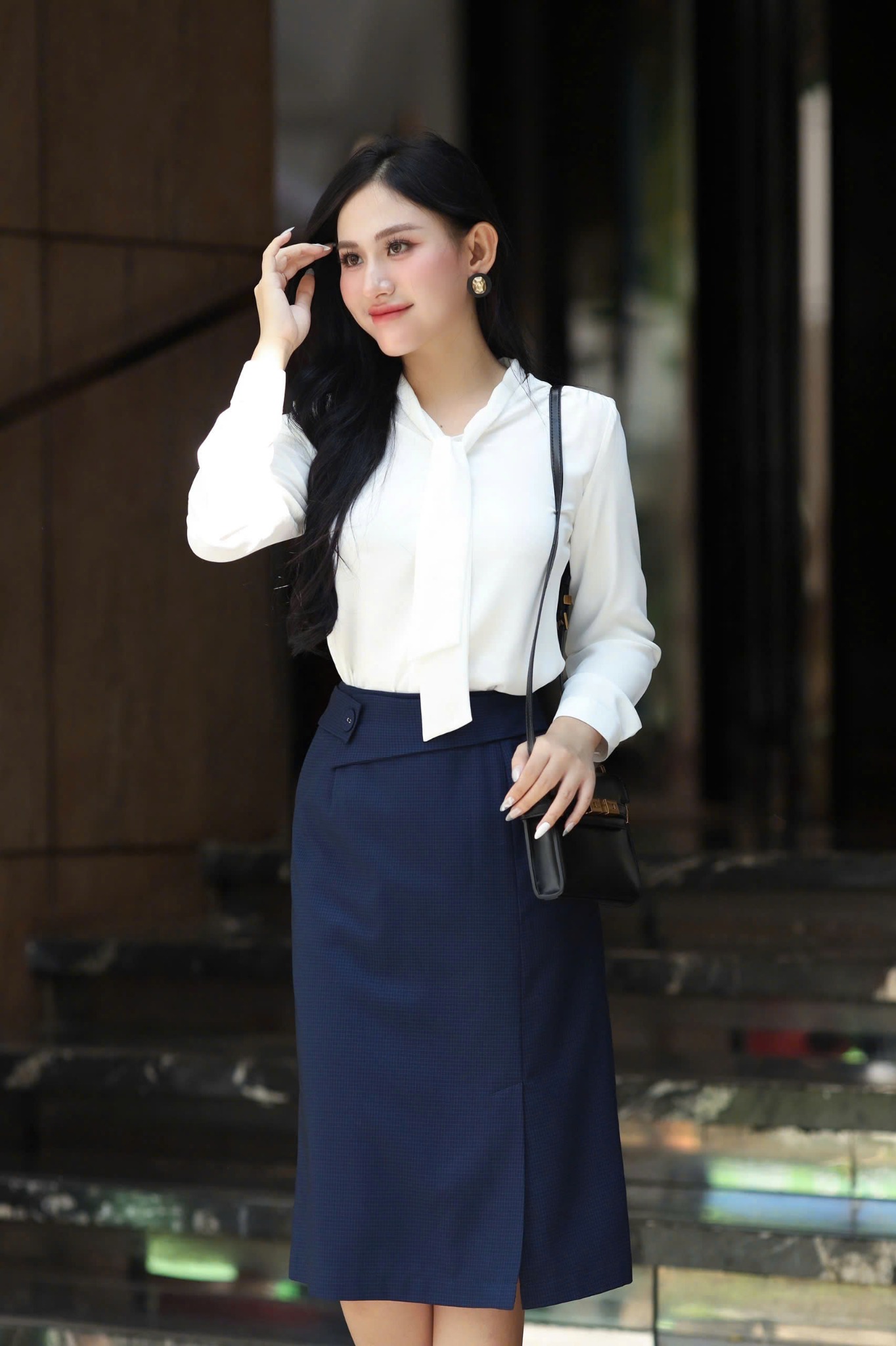 Váy Japan cách điệu ô vuông xanh SALE - size XS