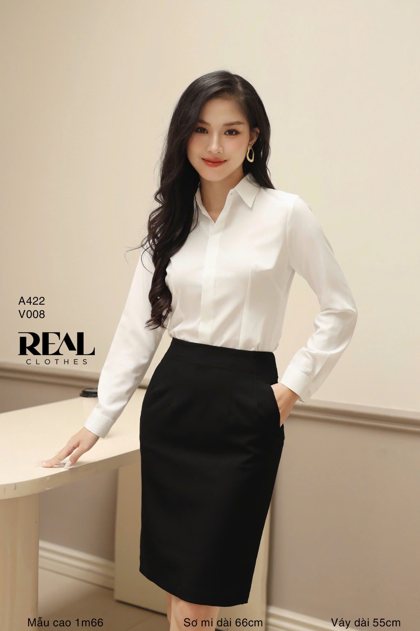 Blazer dài tay dài đen