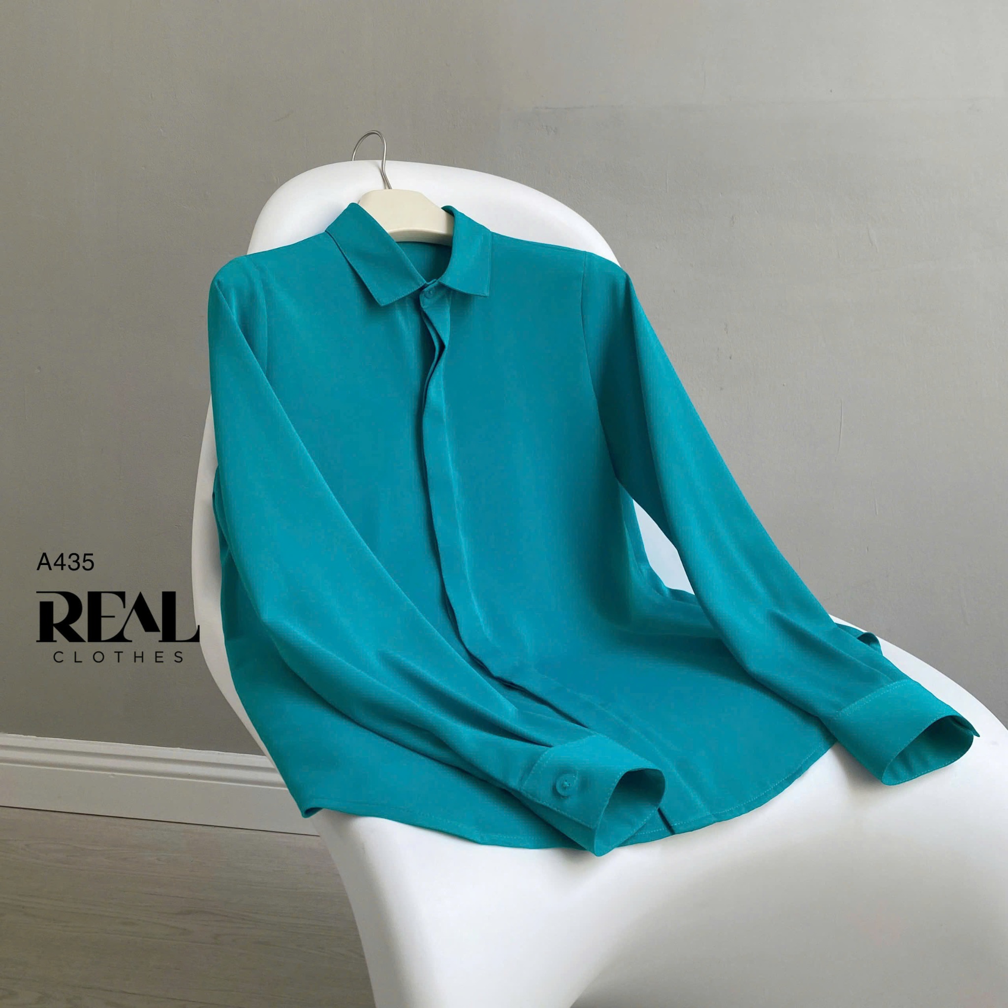 Sơ mi cổ mềm xanh cổ vịt MỚI