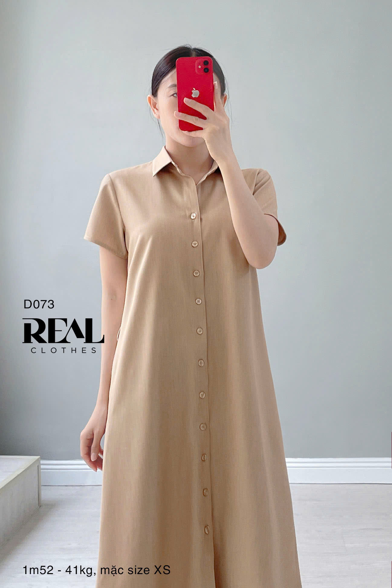 Đầm sơ mi Jeans lụa cà phê sữa SALE