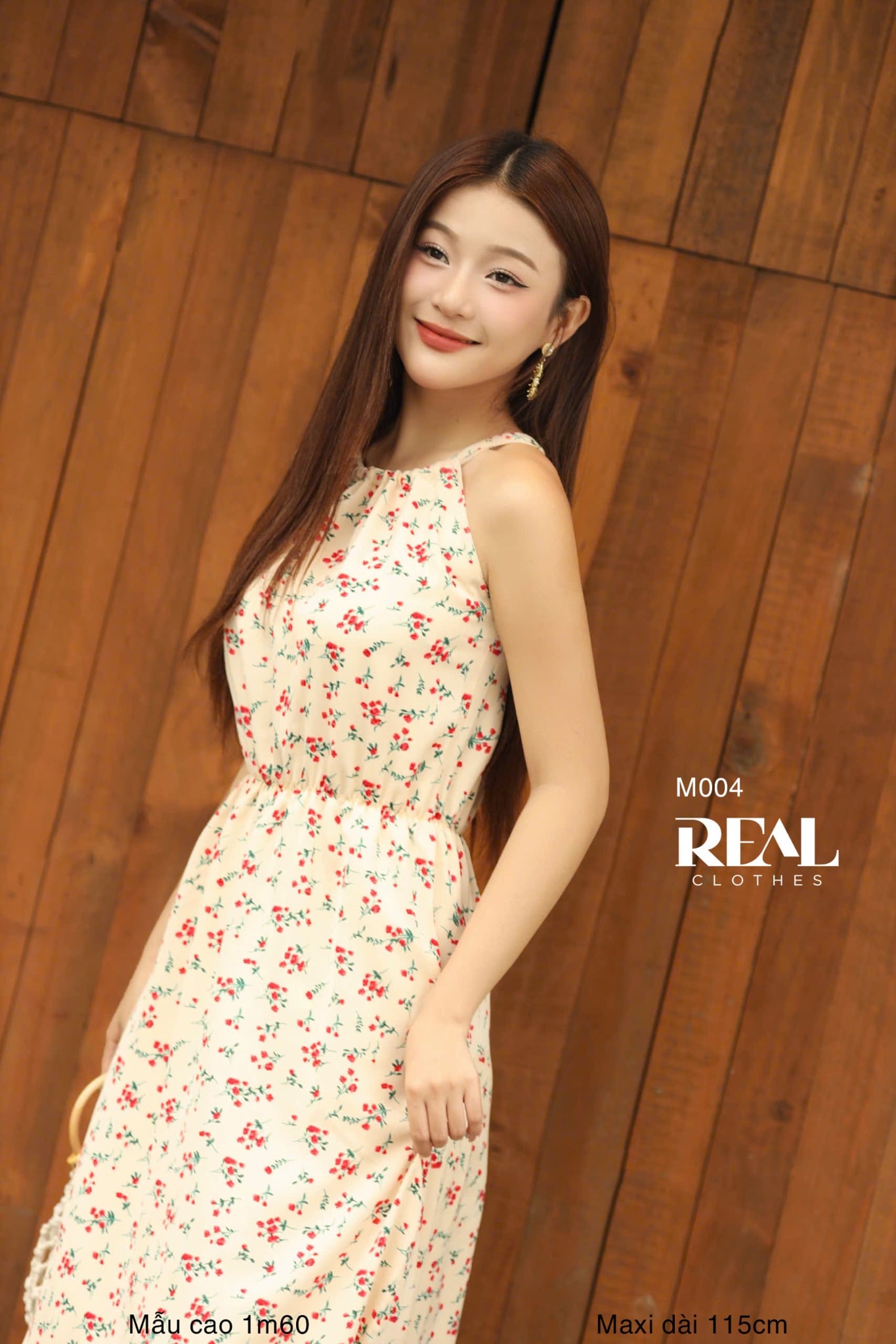 Maxi yếm midi hoa kem SALE - size L