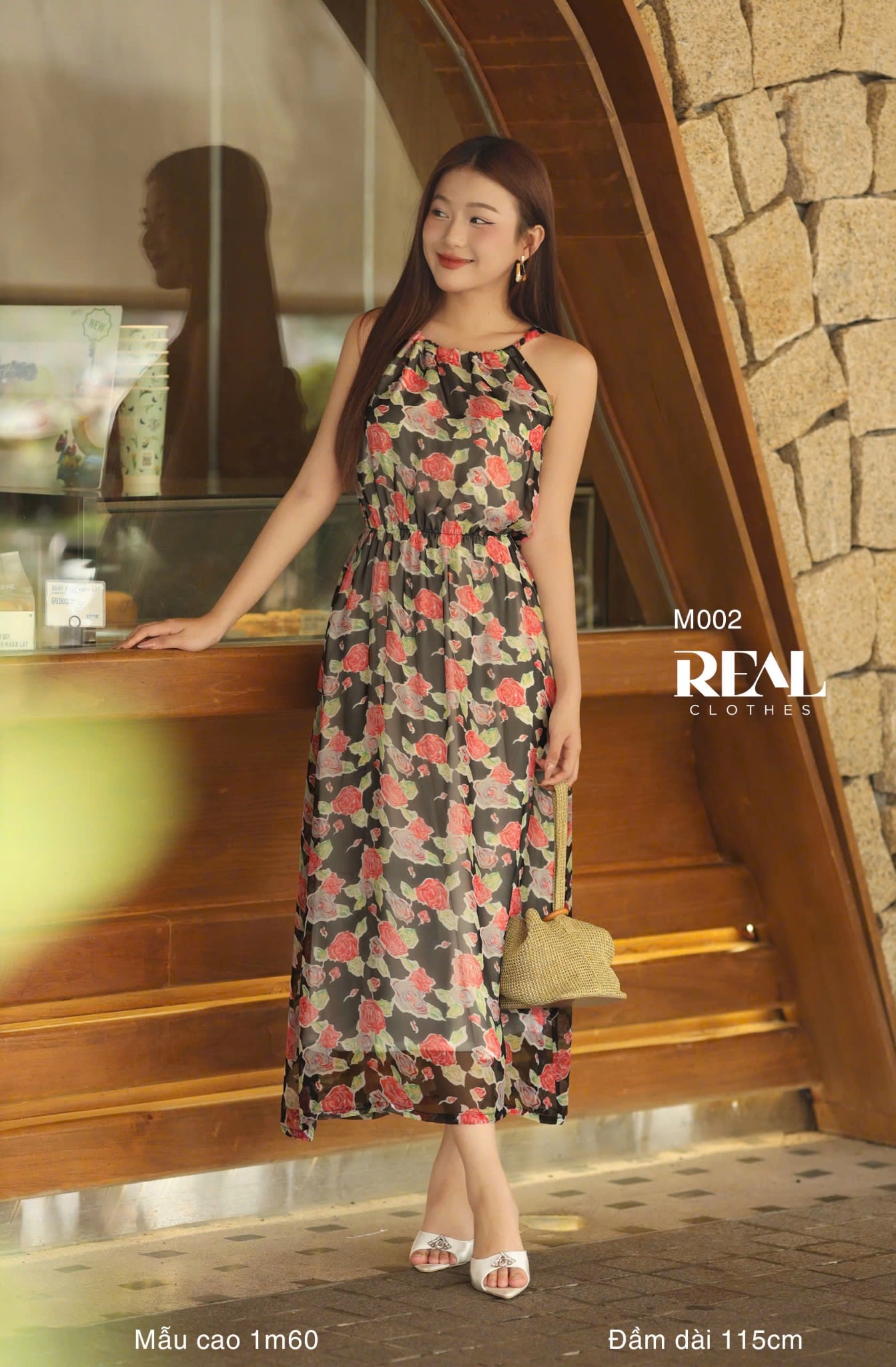 Maxi Yếm Midi Hoa Đen SALE