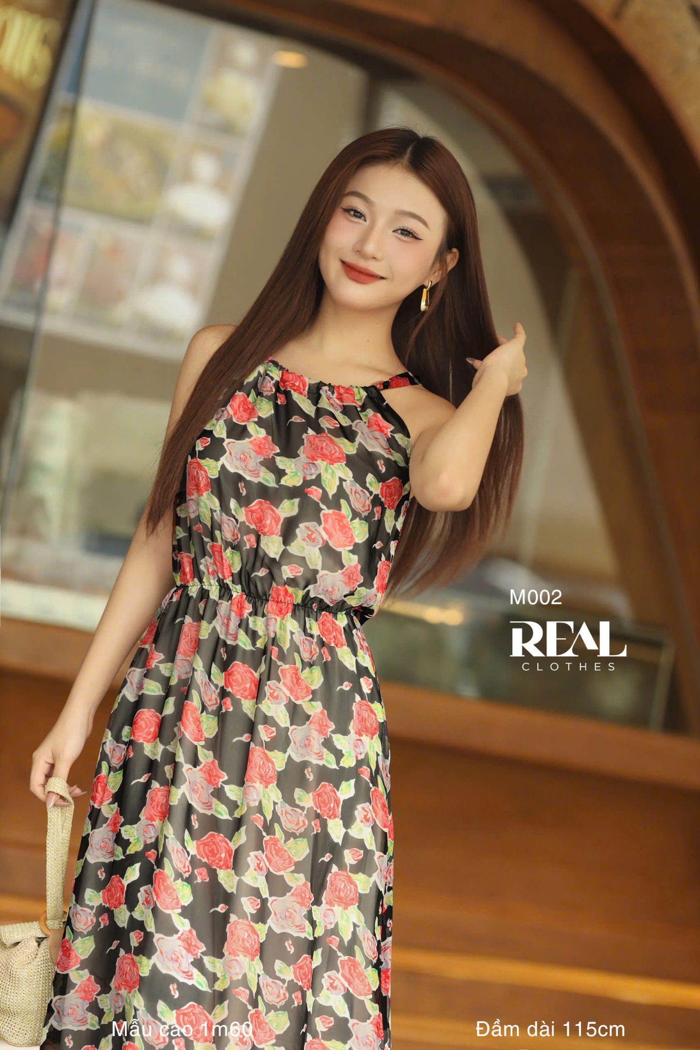 Maxi Yếm Midi Hoa Đen SALE