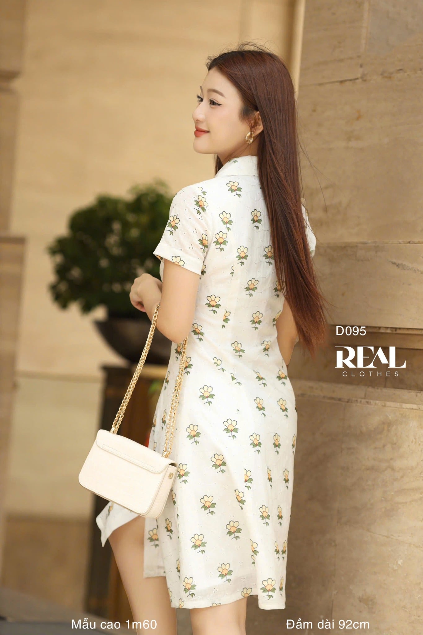 Đầm 8 mảnh cổ lá sen ren thêu SALE