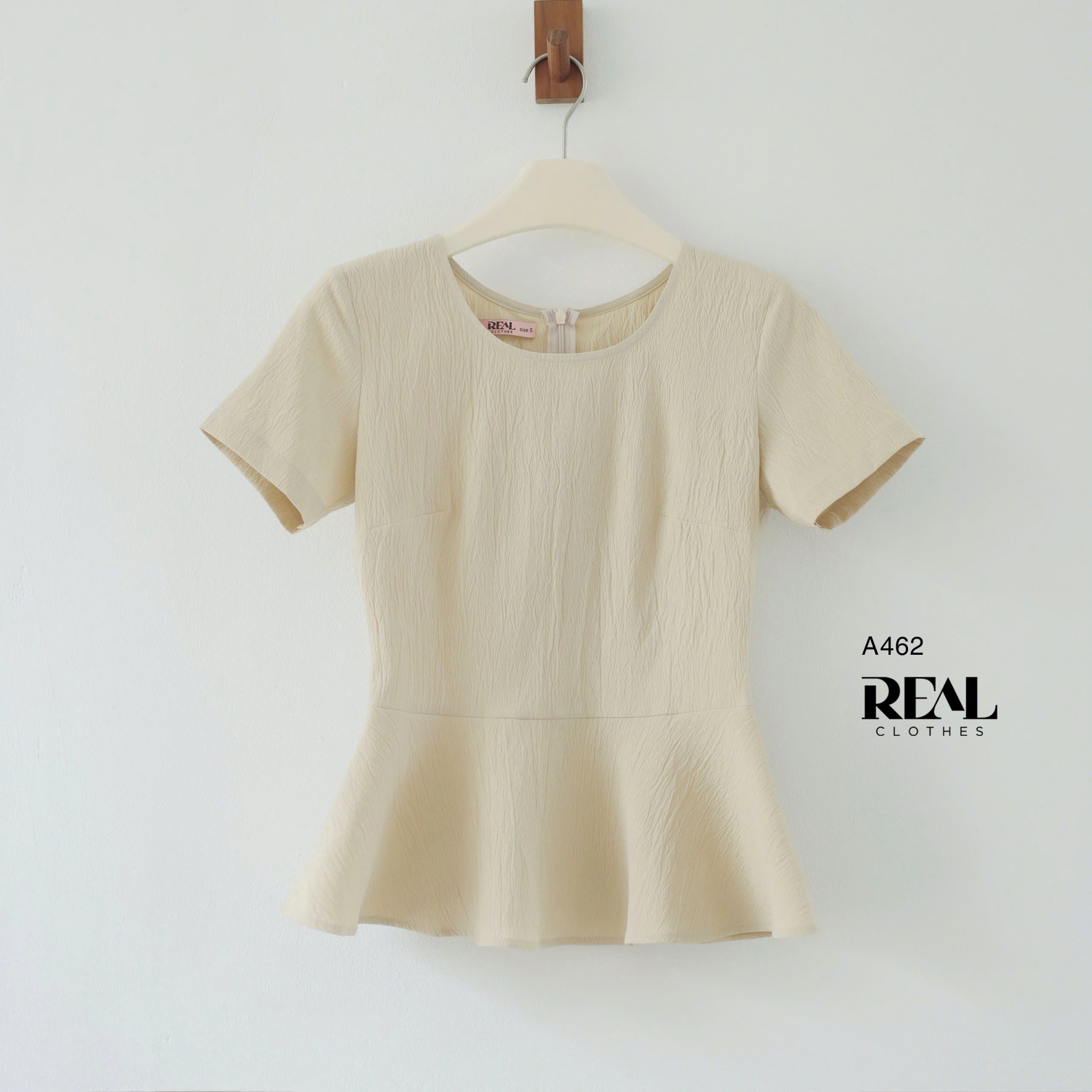 Áo peplum tay đủ nude SALE