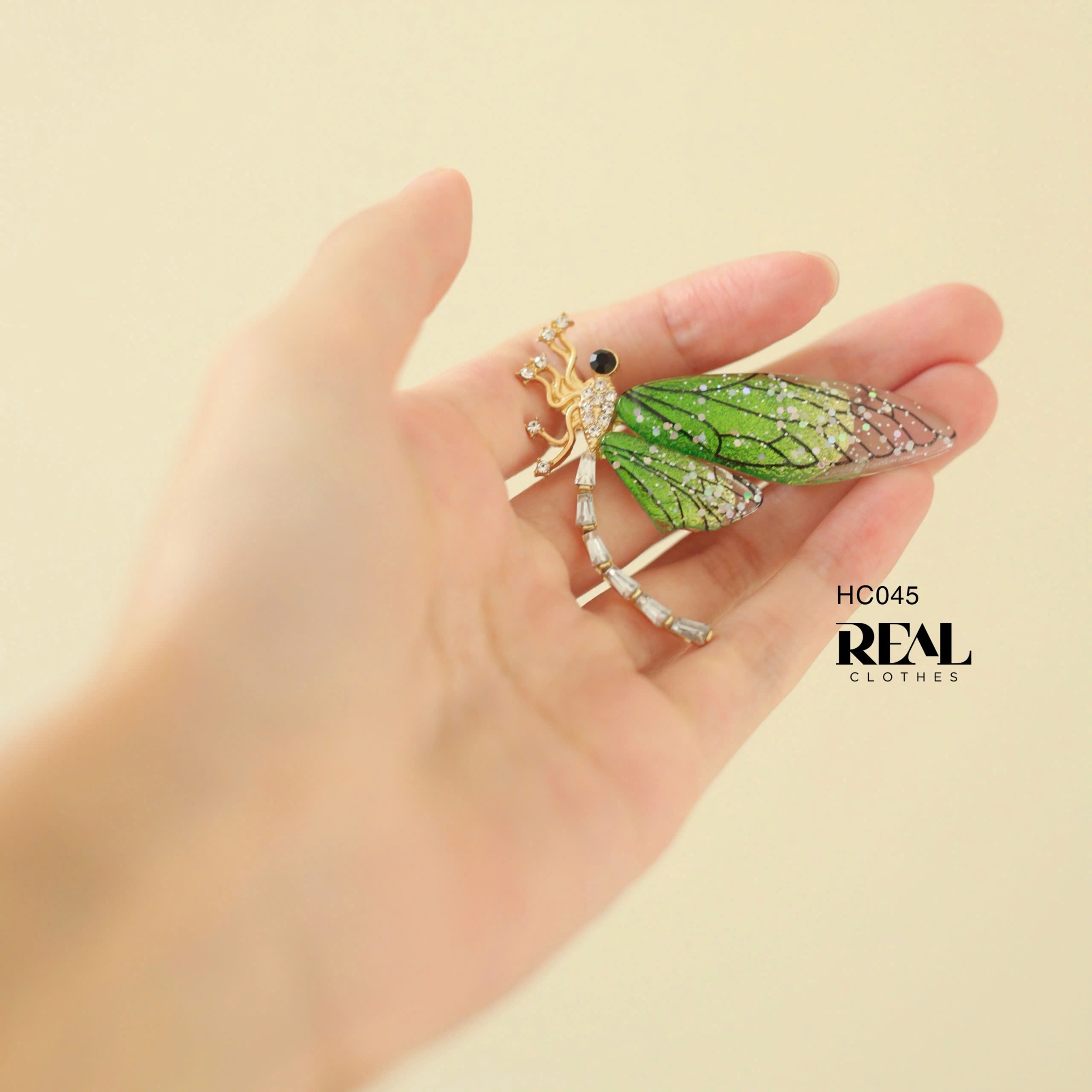 Cài áo chuồn chuồn xanh