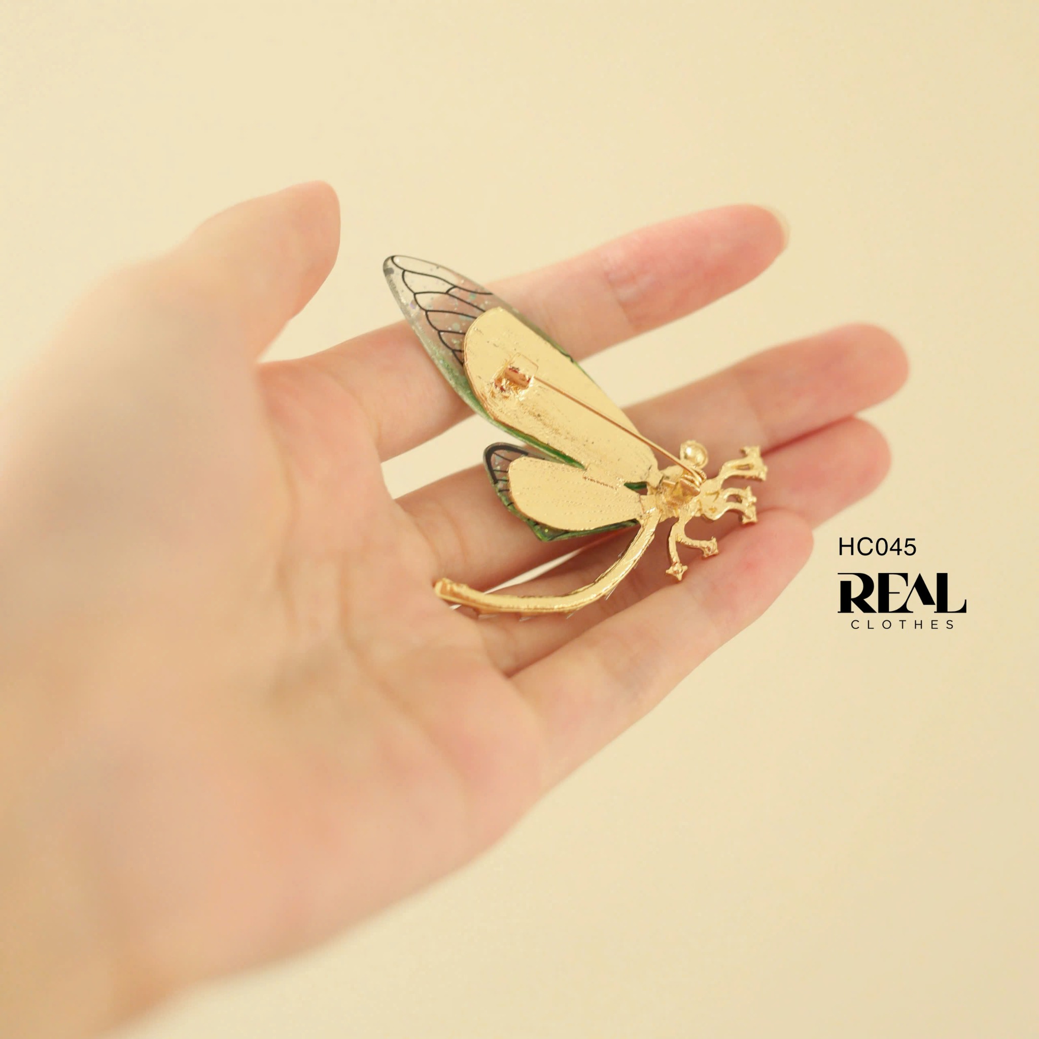 Cài áo chuồn chuồn xanh