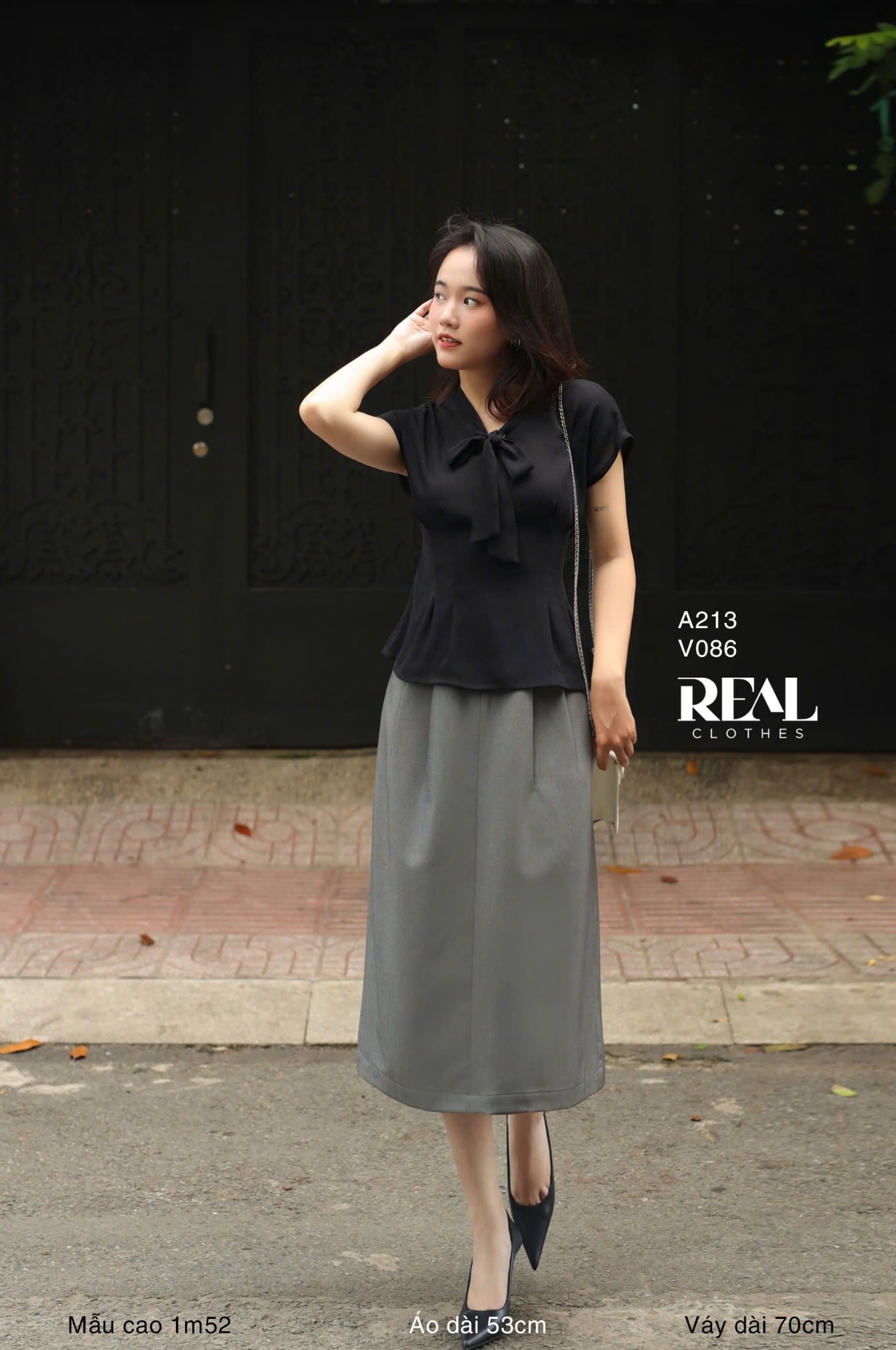 Váy 2 xếp xám SALE - size M