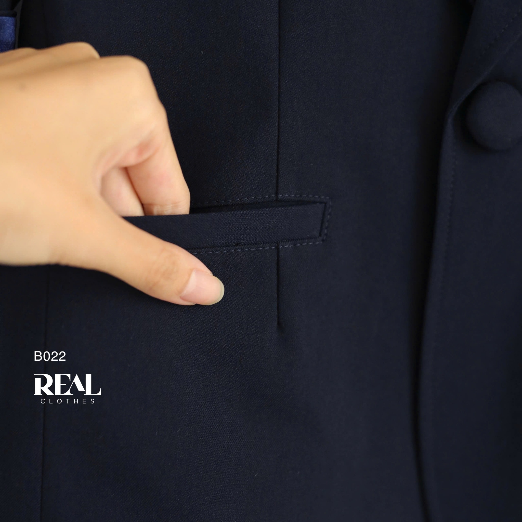 Blazer dài xanh đen satin