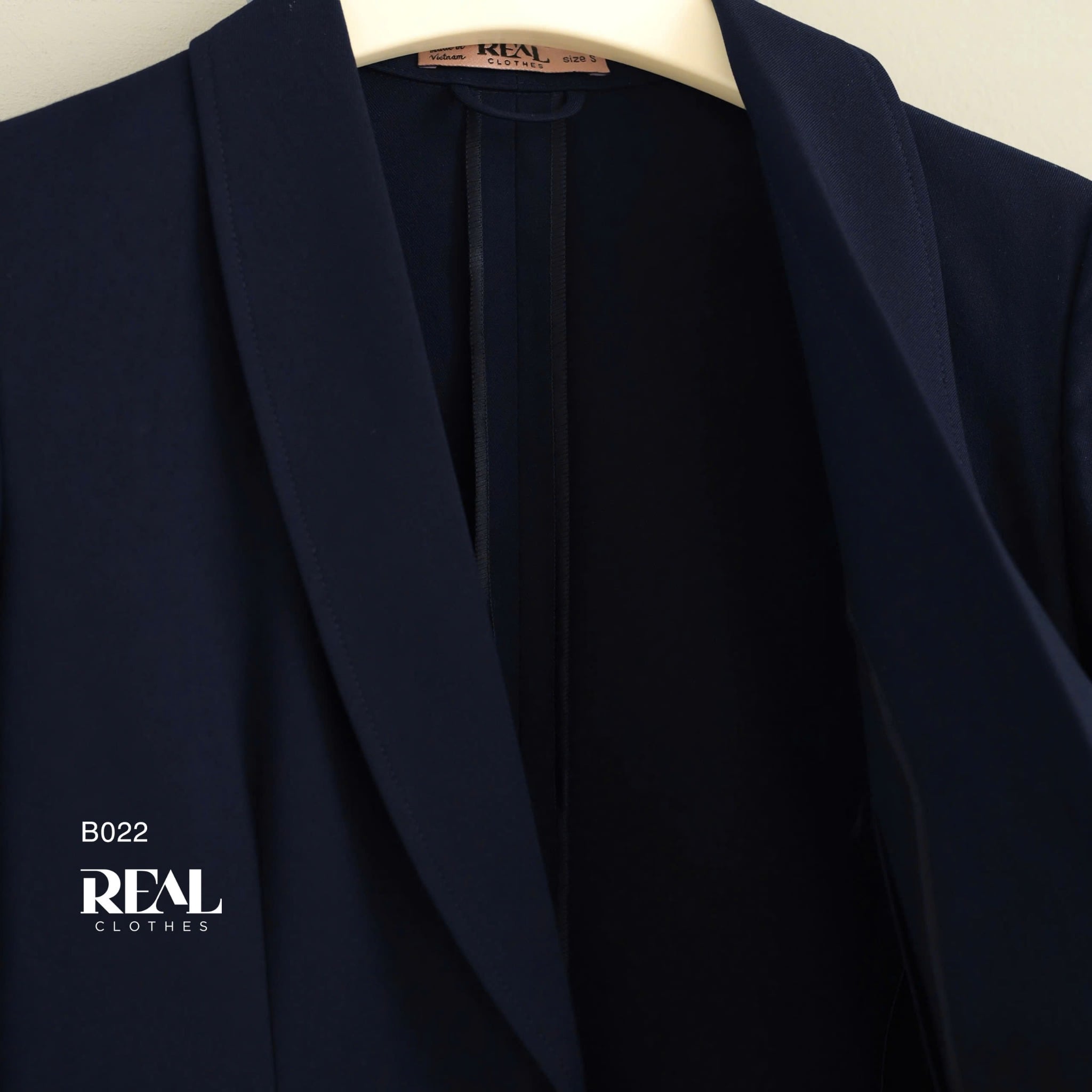 Blazer dài xanh đen satin