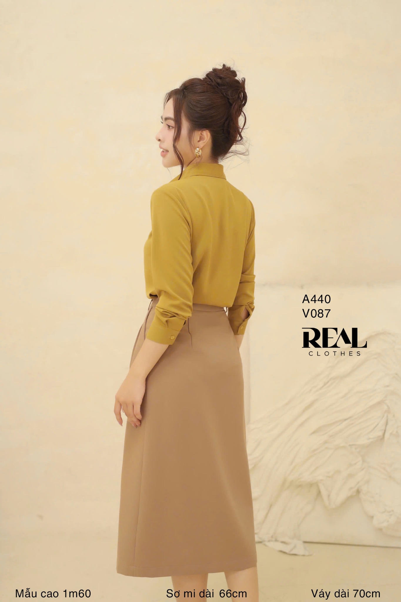 Sơ mi cổ mềm vàng bơ MỚI