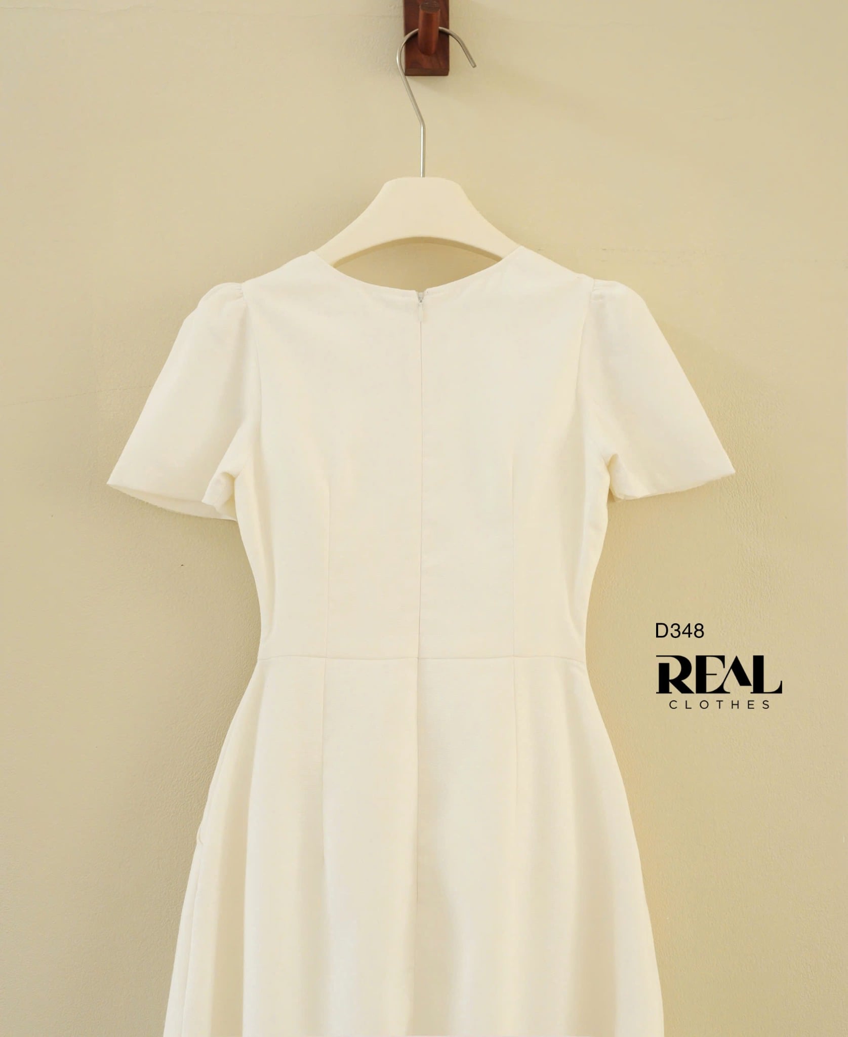 Đầm London linen trắng kem