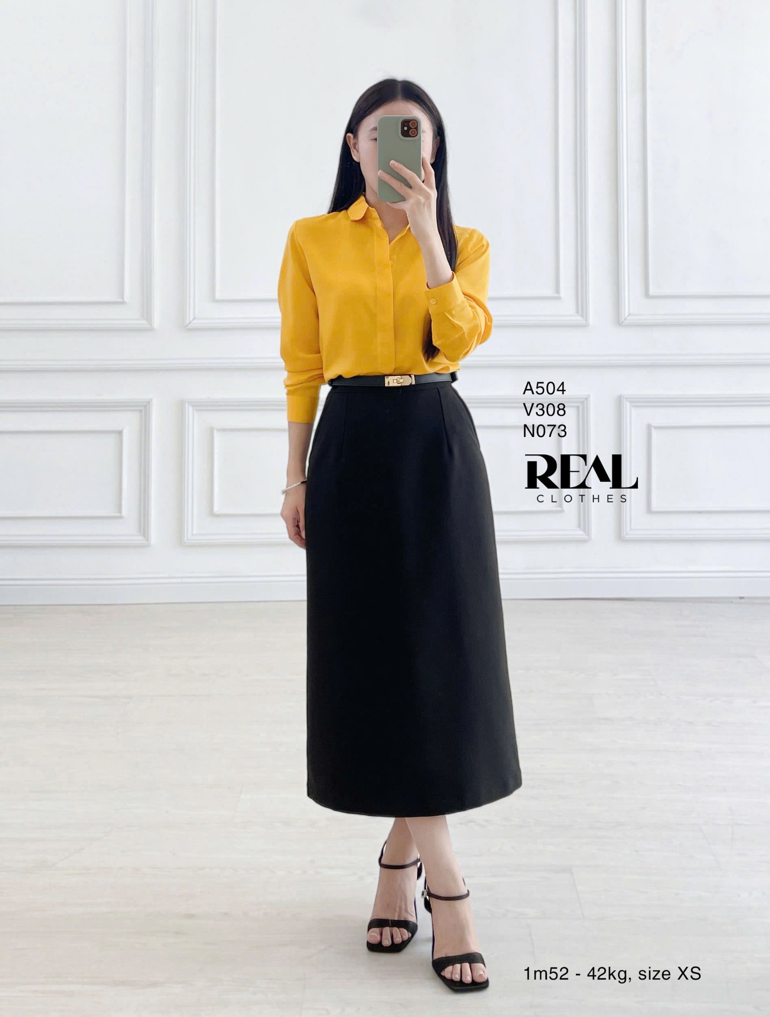 Sơ mi cổ mềm vàng nắng