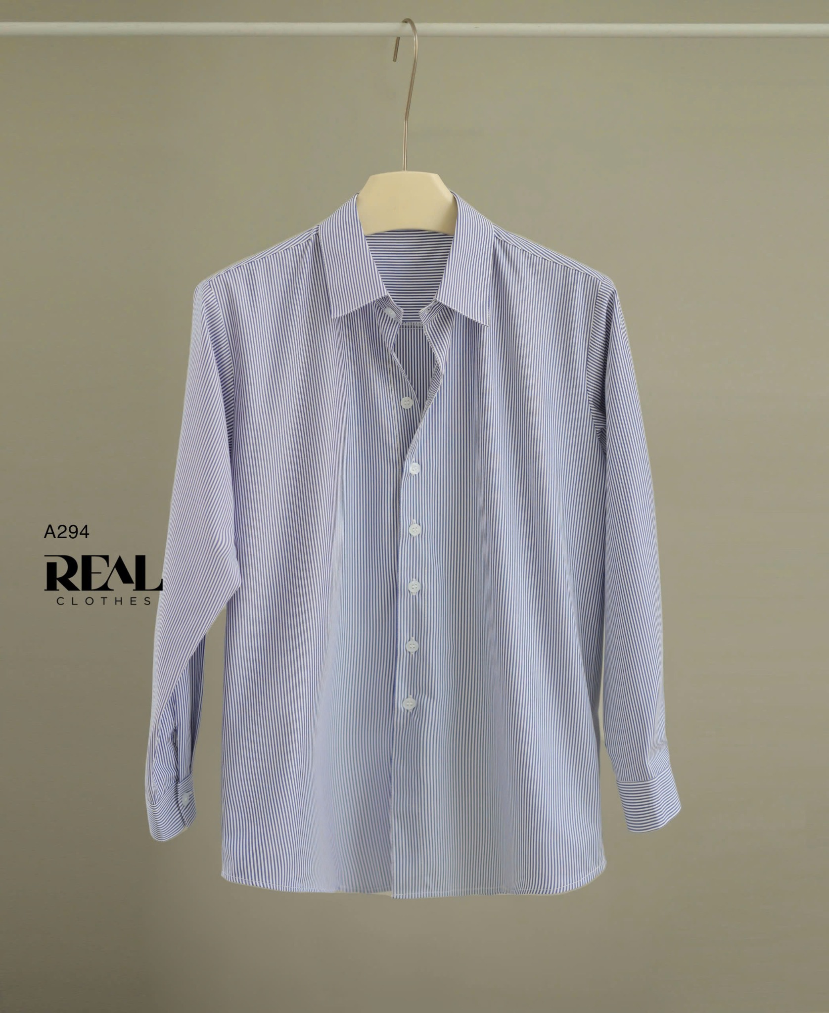 Sơ mi form rộng sọc xanh SALE