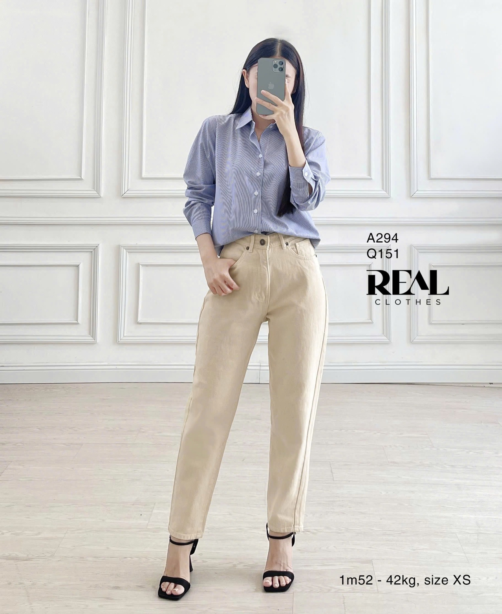 Sơ mi form rộng sọc xanh SALE