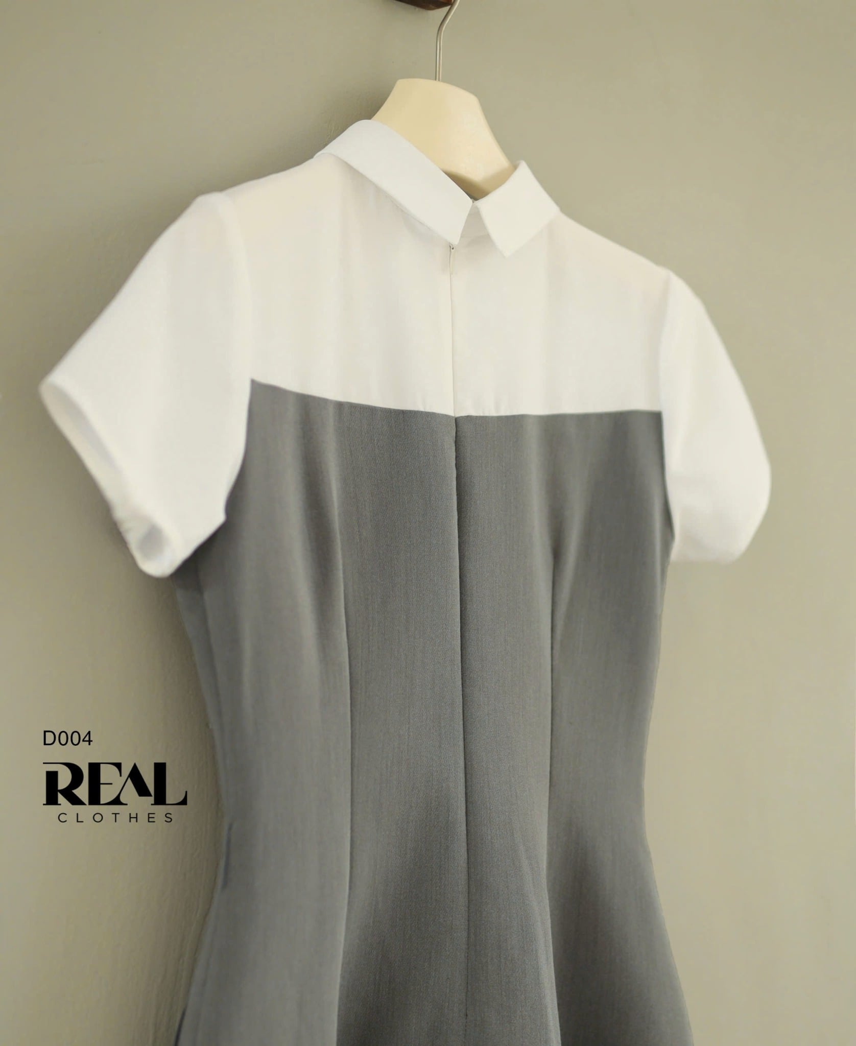 Đầm phối màu xám SALE